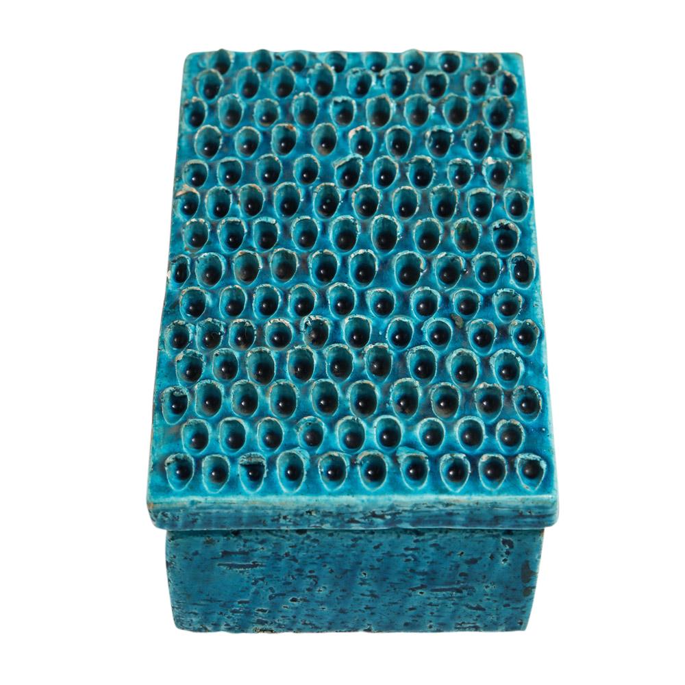 Italian Bitossi Box Ceramic Blue Signed
