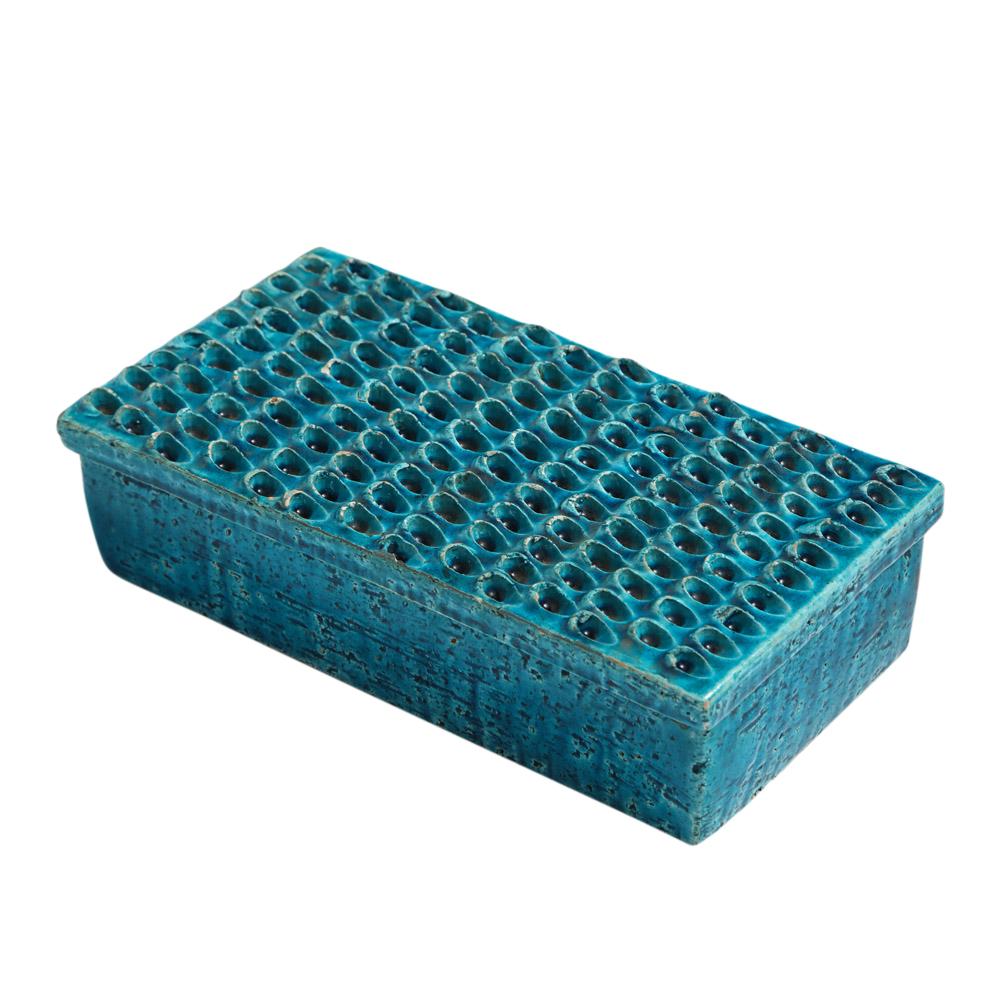 Glazed Bitossi Box Ceramic Blue Signed