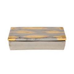Bitossi Box, Ceramic, Brushed Metallic Gold, Chrome Silver