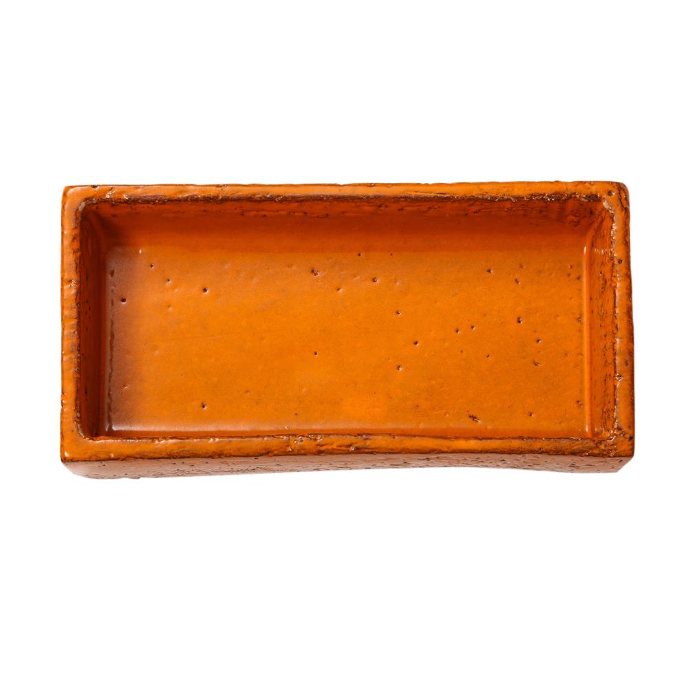 Bitossi Box, Ceramic, Orange and Matte Brown, Signed For Sale 8