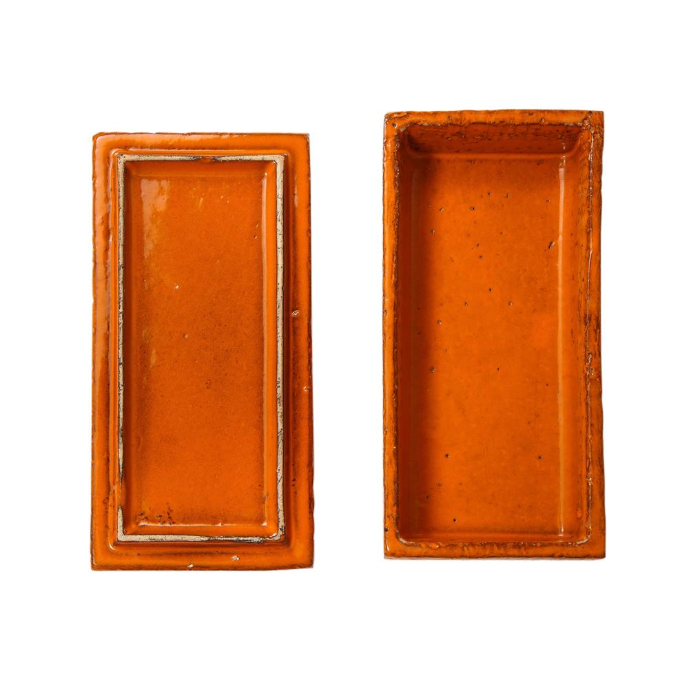 Bitossi Box:: Keramik:: Orange und Mattbraun:: signiert im Angebot 9