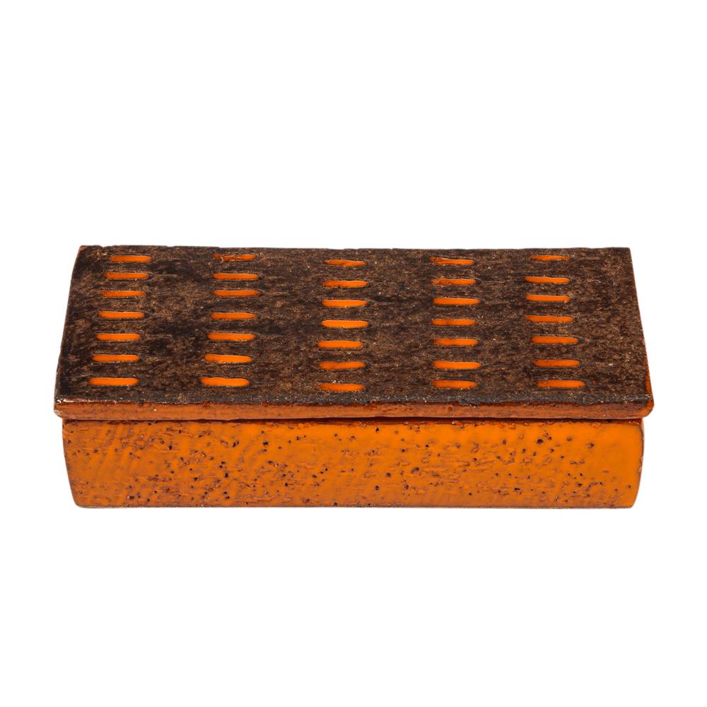 Bitossi Box:: Keramik:: Orange und Mattbraun:: signiert (Italienisch) im Angebot