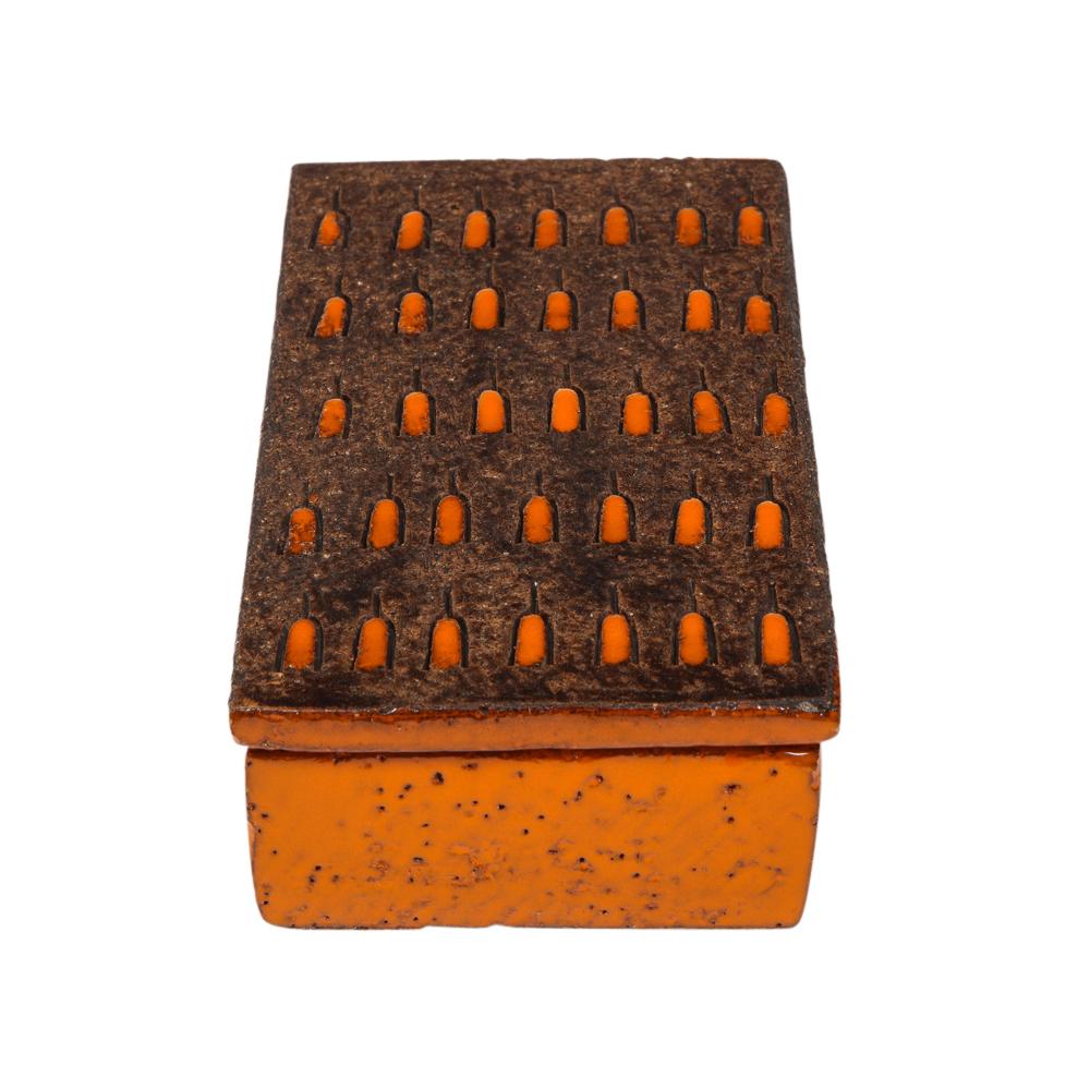 Bitossi Box:: Keramik:: Orange und Mattbraun:: signiert (Glasiert) im Angebot