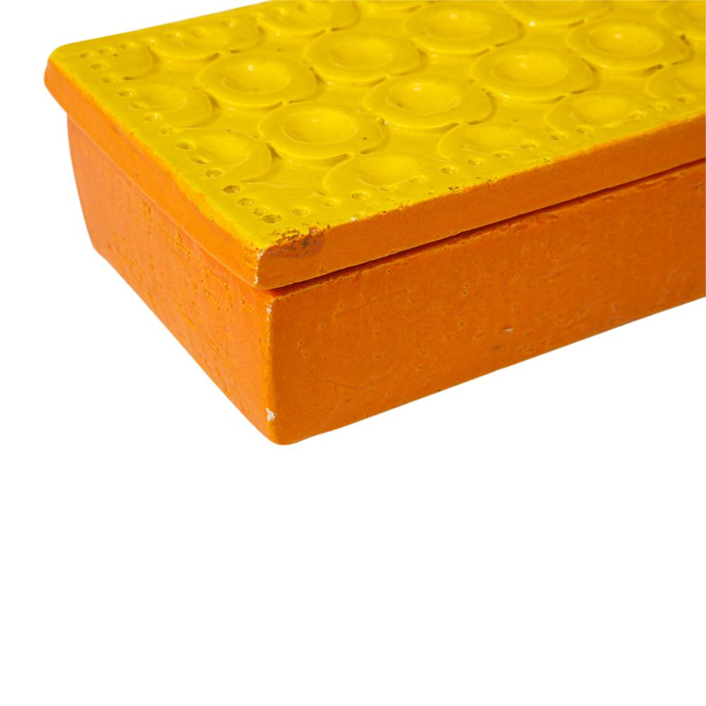 Bitossi-Schachtel, Keramik, Gelb und Orange, Geometrisch, signiert im Angebot 3