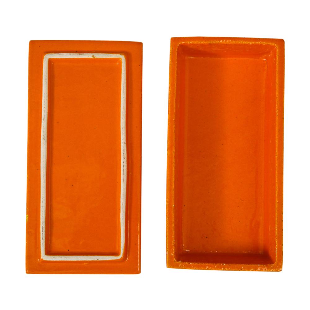 Bitossi-Schachtel, Keramik, Gelb und Orange, Geometrisch, signiert im Angebot 6