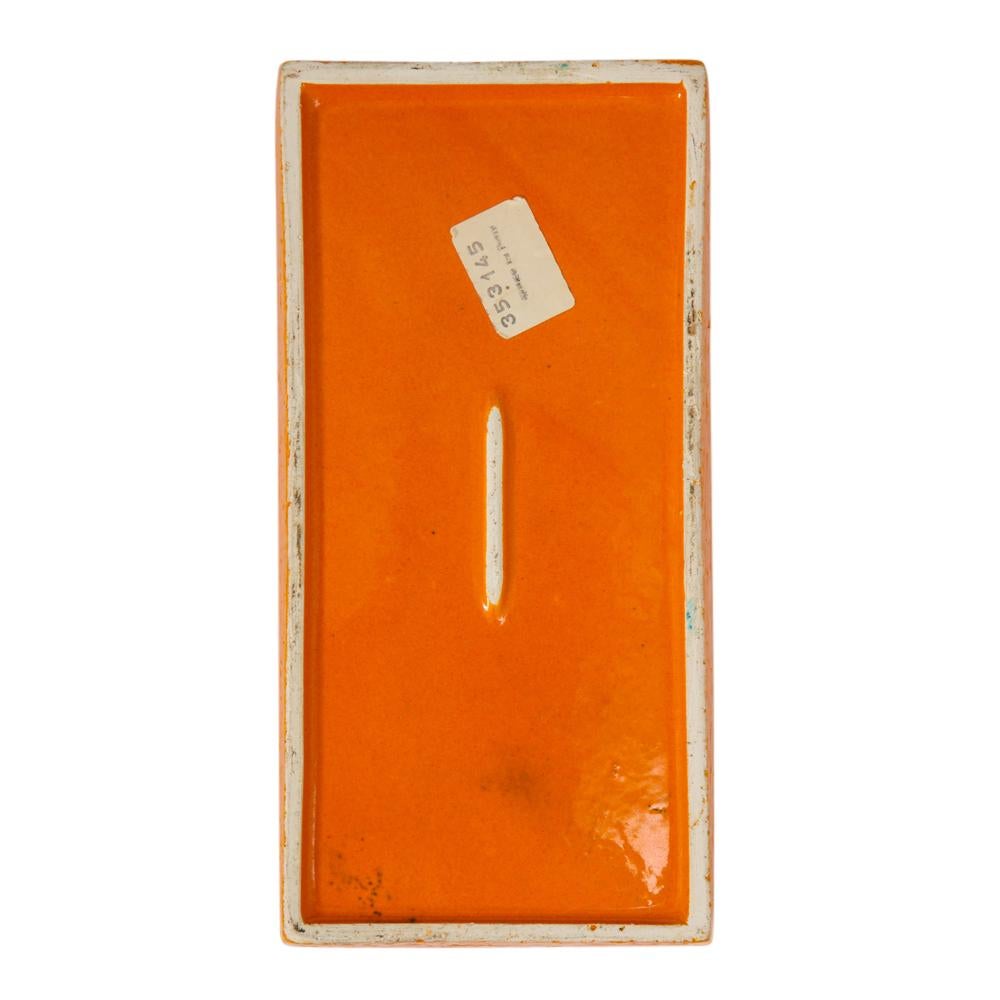 Bitossi-Schachtel, Keramik, Gelb und Orange, Geometrisch, signiert im Angebot 7