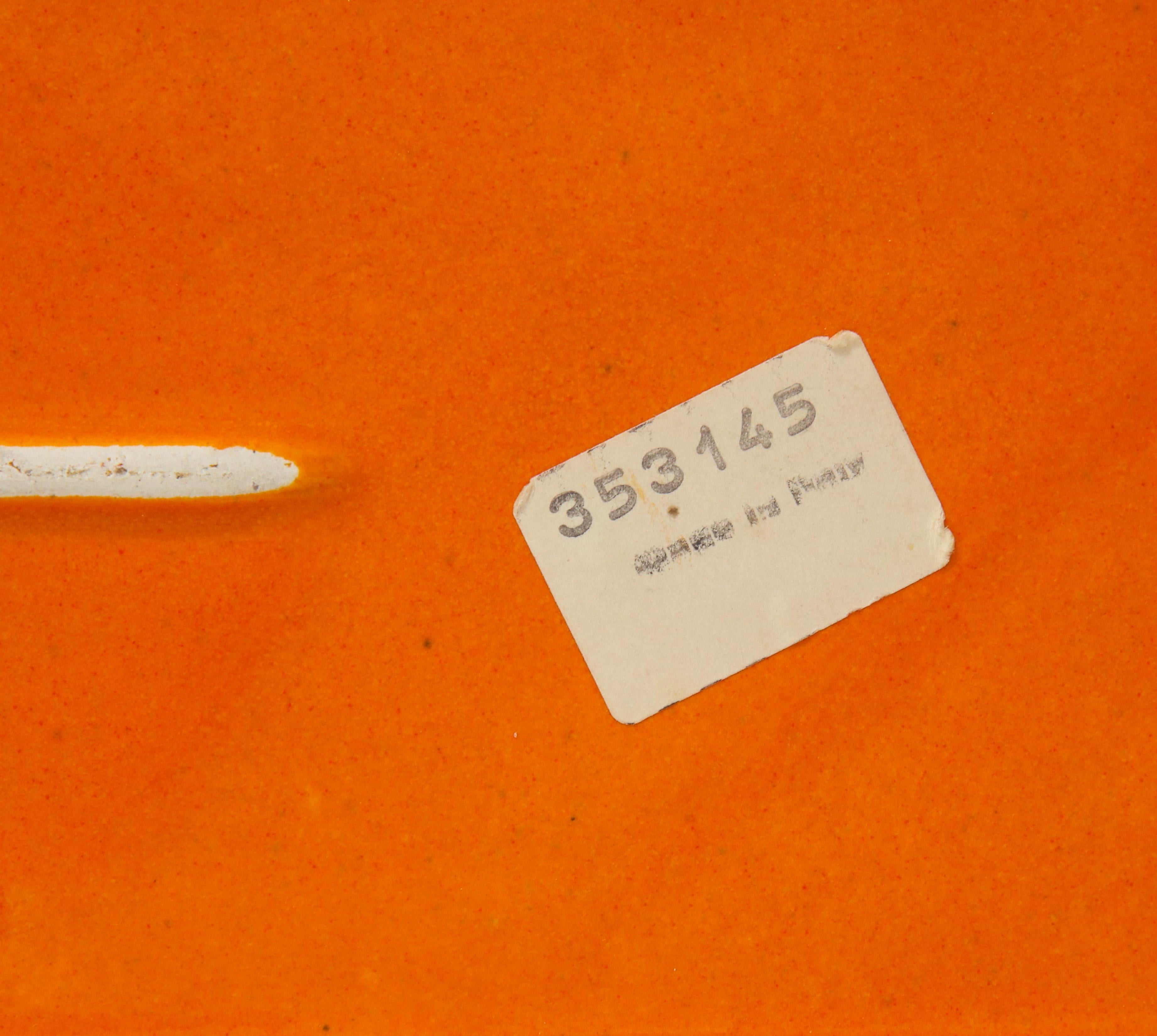 Bitossi-Schachtel, Keramik, Gelb und Orange, Geometrisch, signiert im Angebot 8