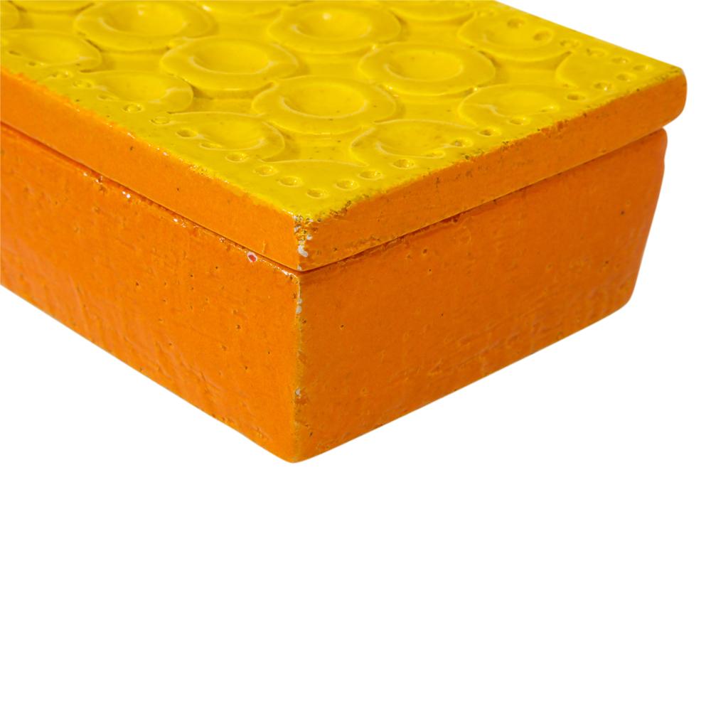 Bitossi-Schachtel, Keramik, Gelb und Orange, Geometrisch, signiert im Angebot 2