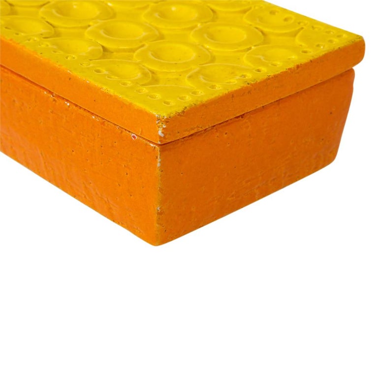Bitossi Box, Ceramic, Yellow and Orange, Geometric, Signed For Sale 2