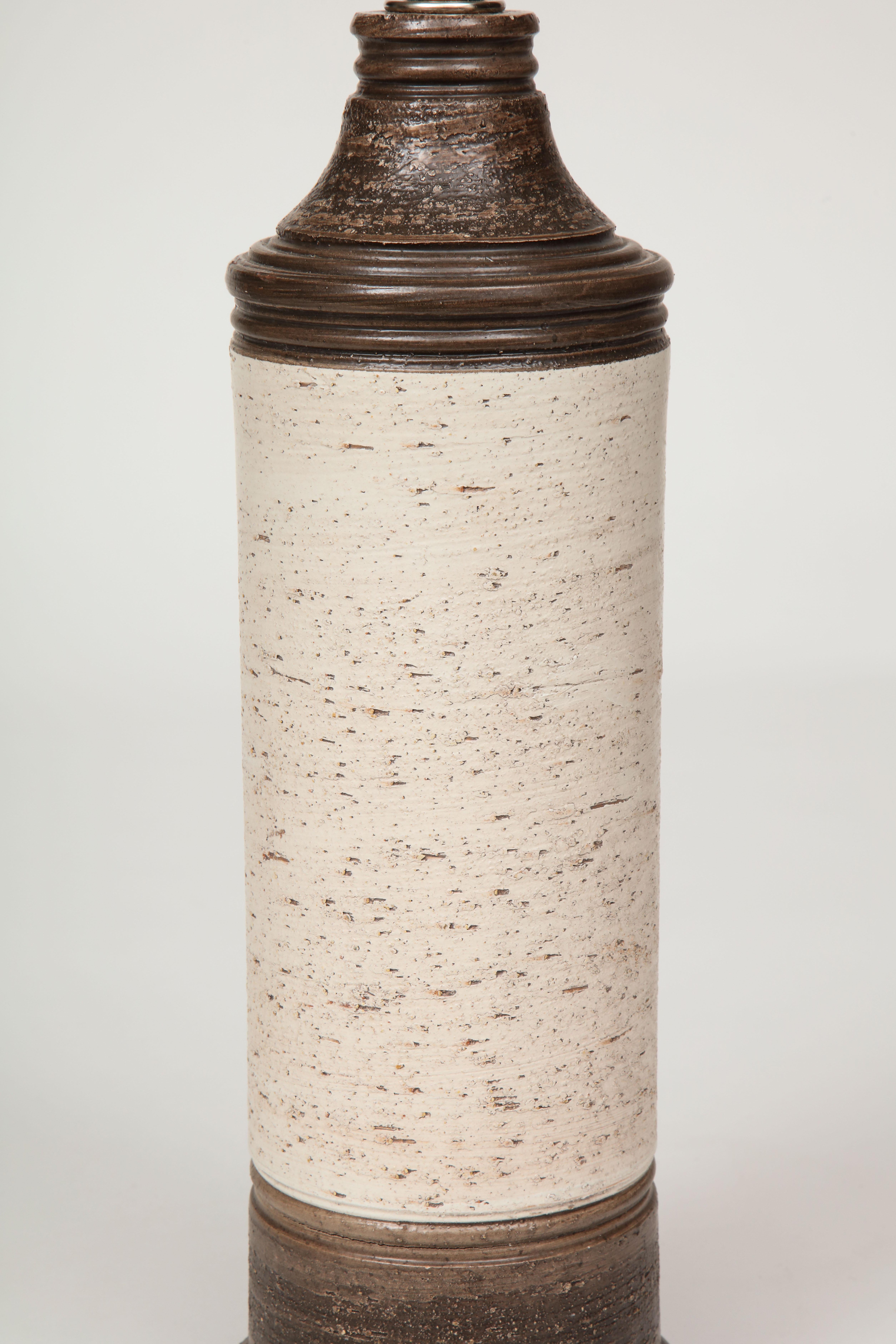 20th Century Bitossi Brown, Birch Tree Glazed Ceramic Lamps For Sale
