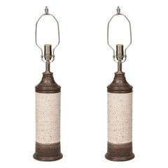 Bitossi Brown, Birch Tree Glazed Ceramic Lamps