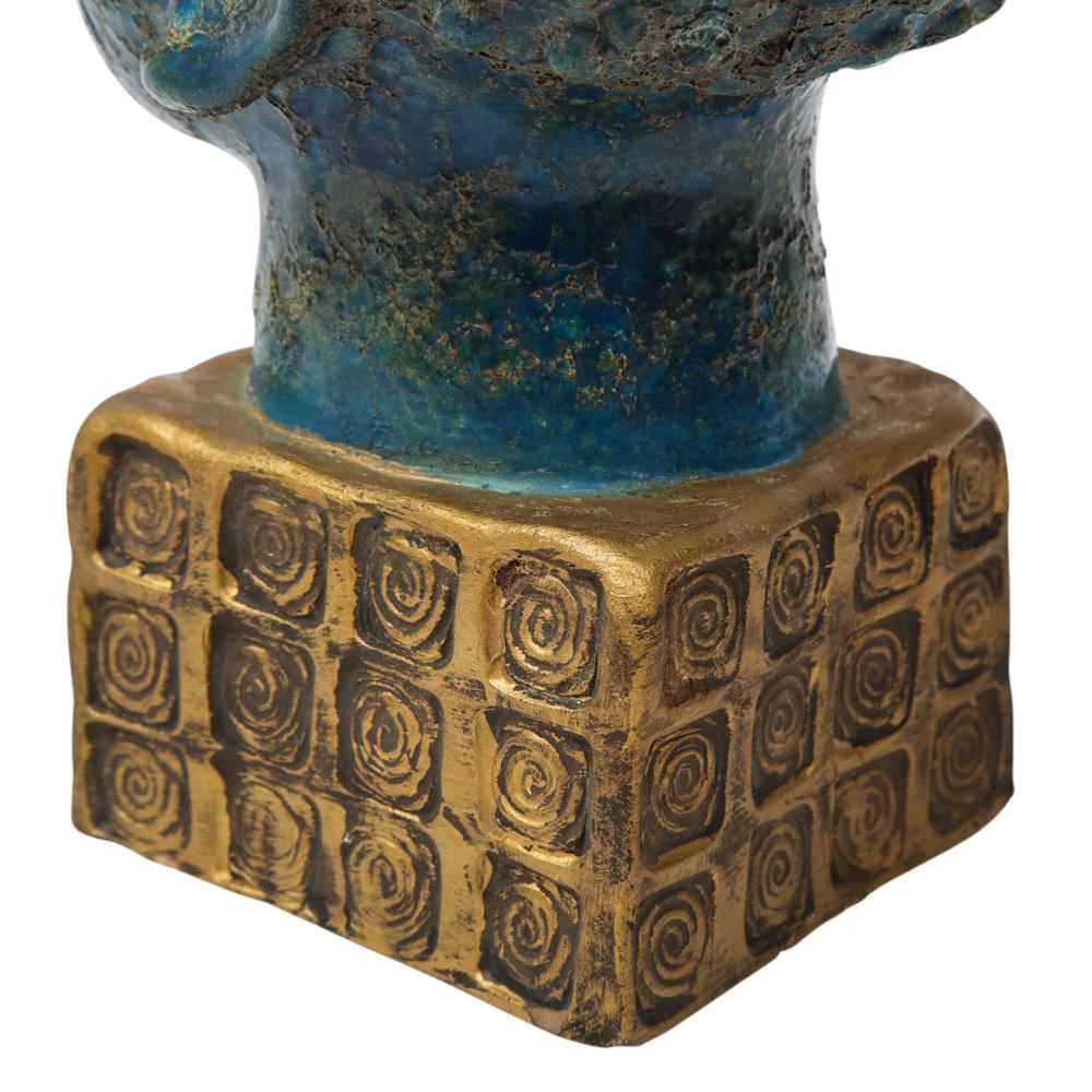Bitossi Buddha, Ceramic Blue Gold 4