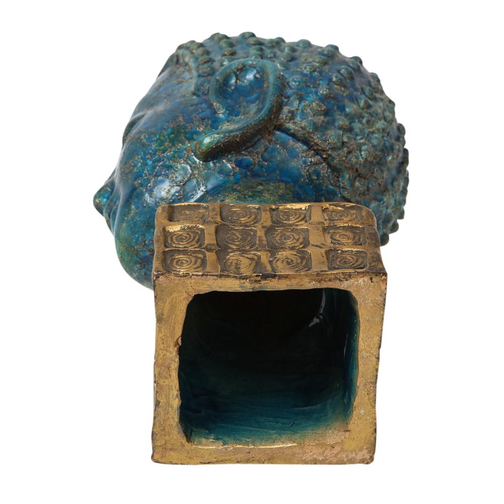 Bitossi Buddha, Ceramic Blue Gold 5