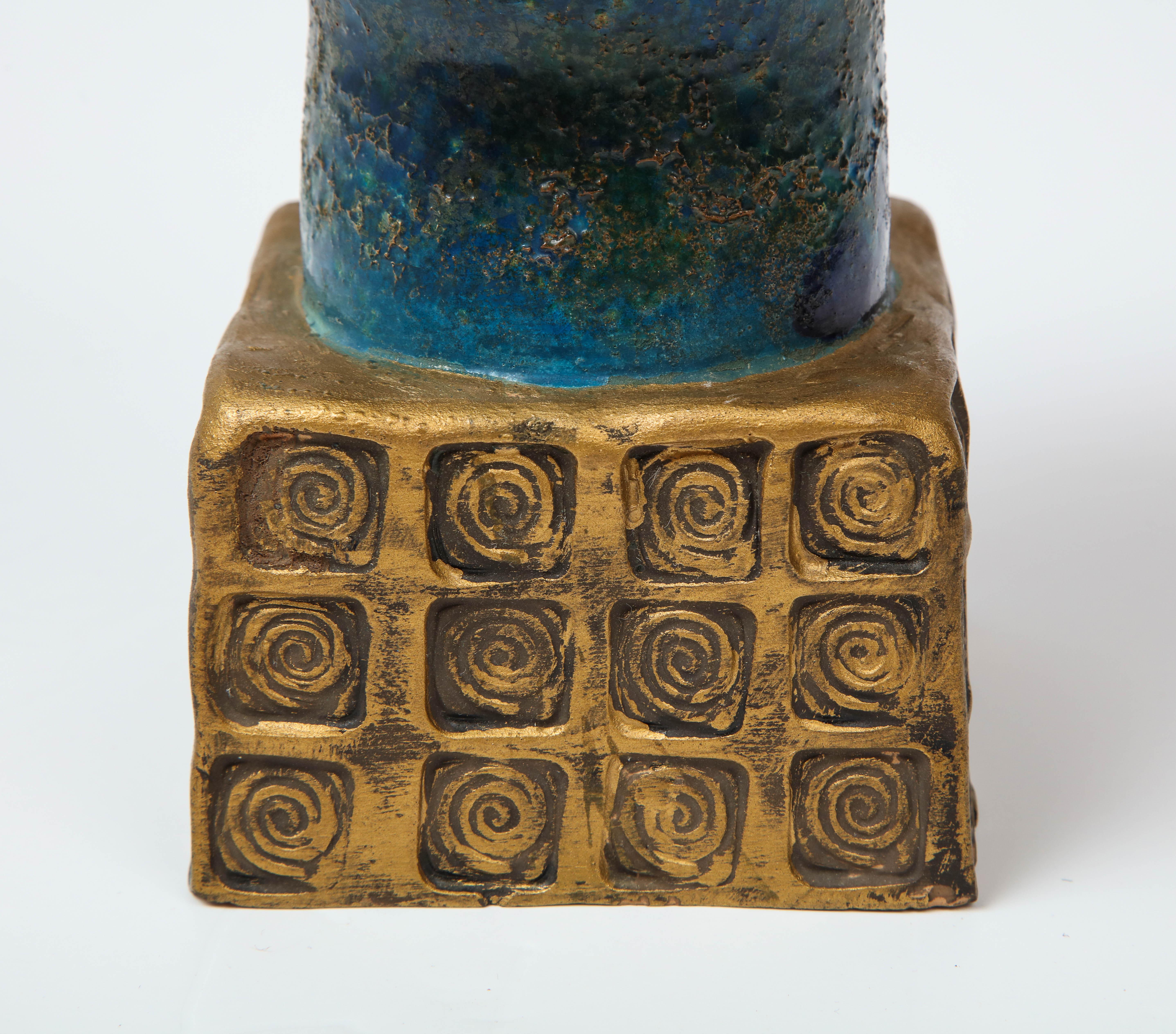Bitossi Buddha, Ceramic Blue Gold 6