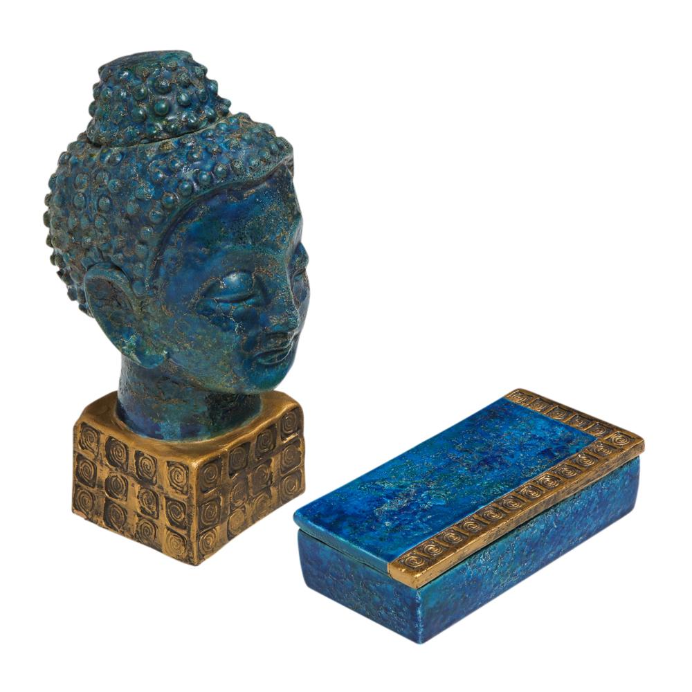 Bitossi Buddha, Ceramic Blue Gold 8