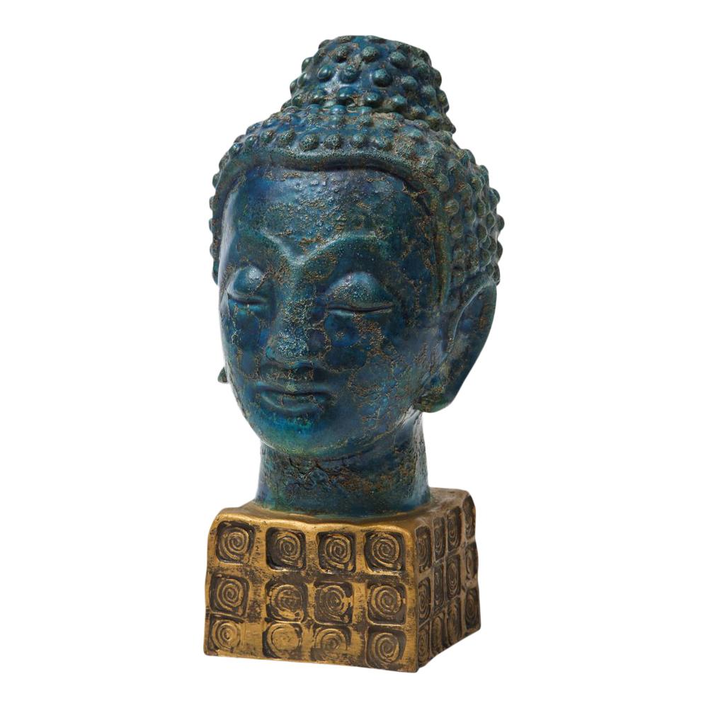 Bitossi Buddha, Ceramic Blue Gold