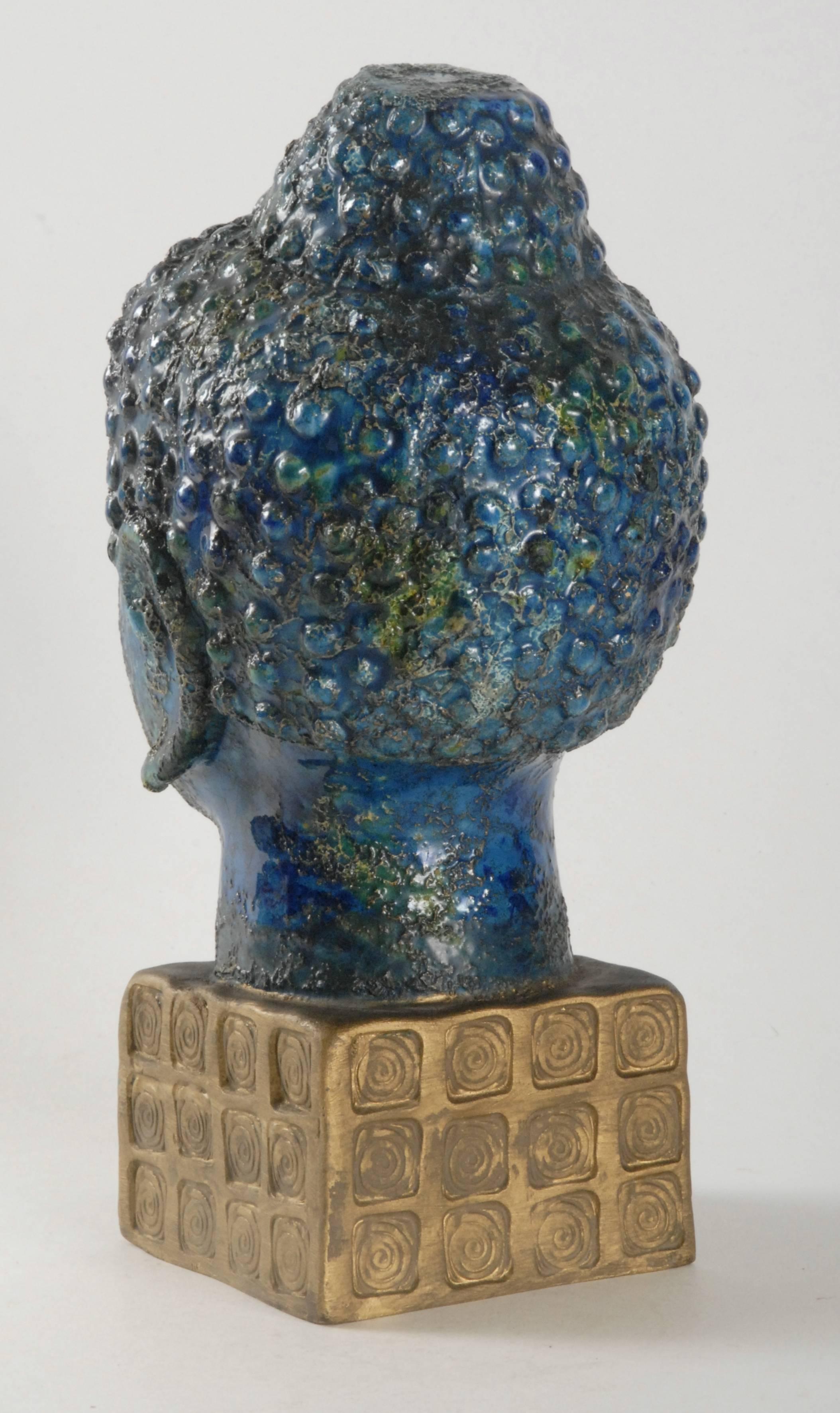 Hand-Crafted Bitossi Buddha Italy Aldo Londi, circa 1965 Chinese Glaze