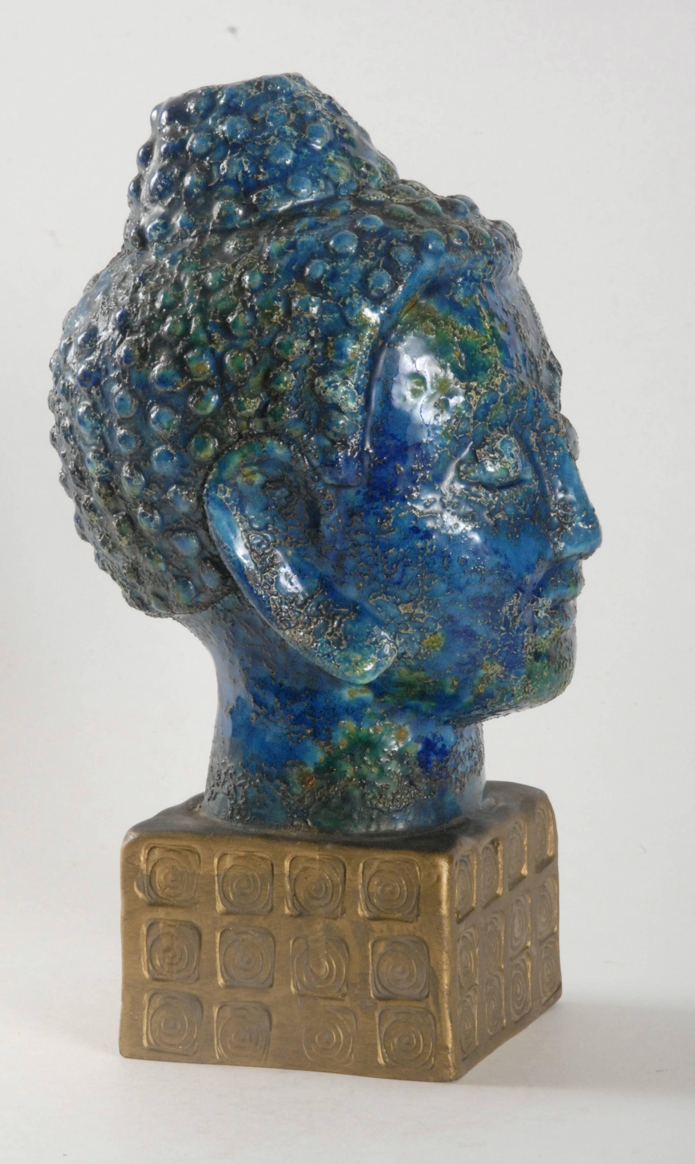 Bitossi Buddha Italy Aldo Londi, circa 1965 Chinese Glaze In Excellent Condition In Pymble, NSW
