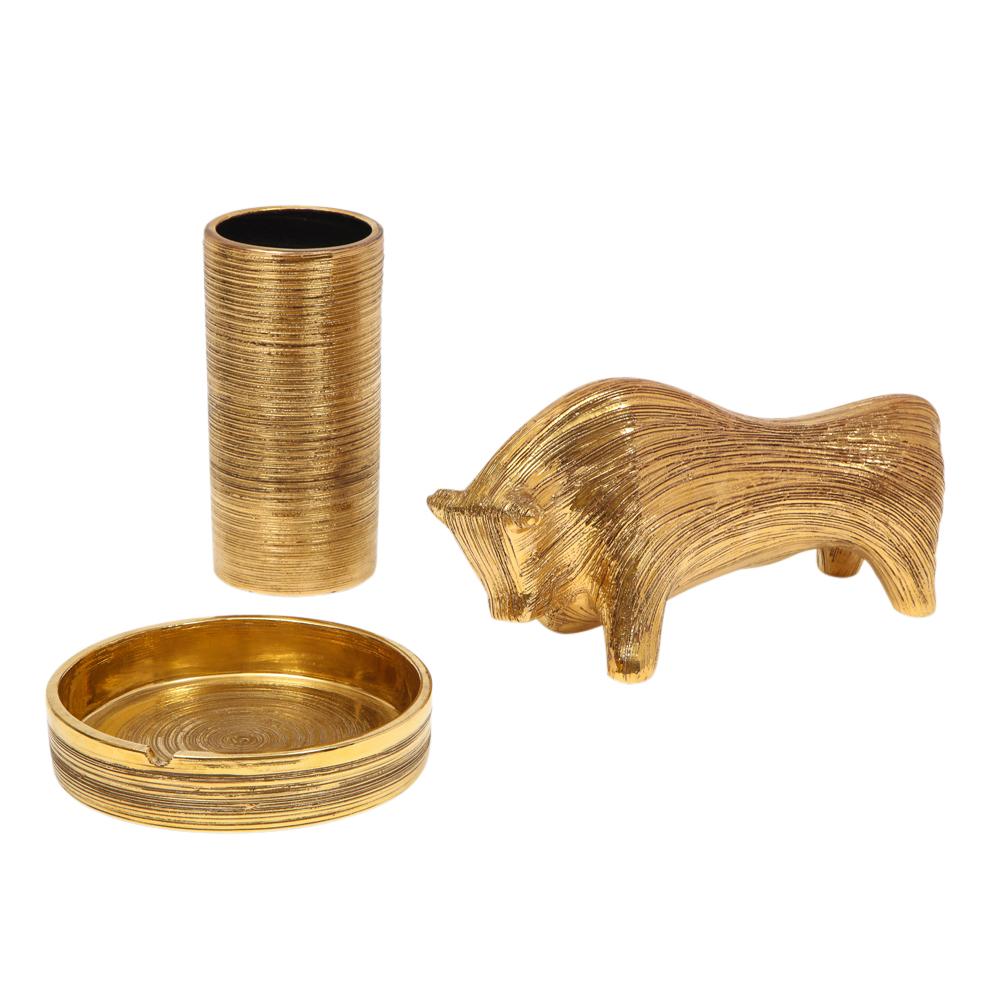 Bitossi Bull, Ceramic, Brushed Gold 3