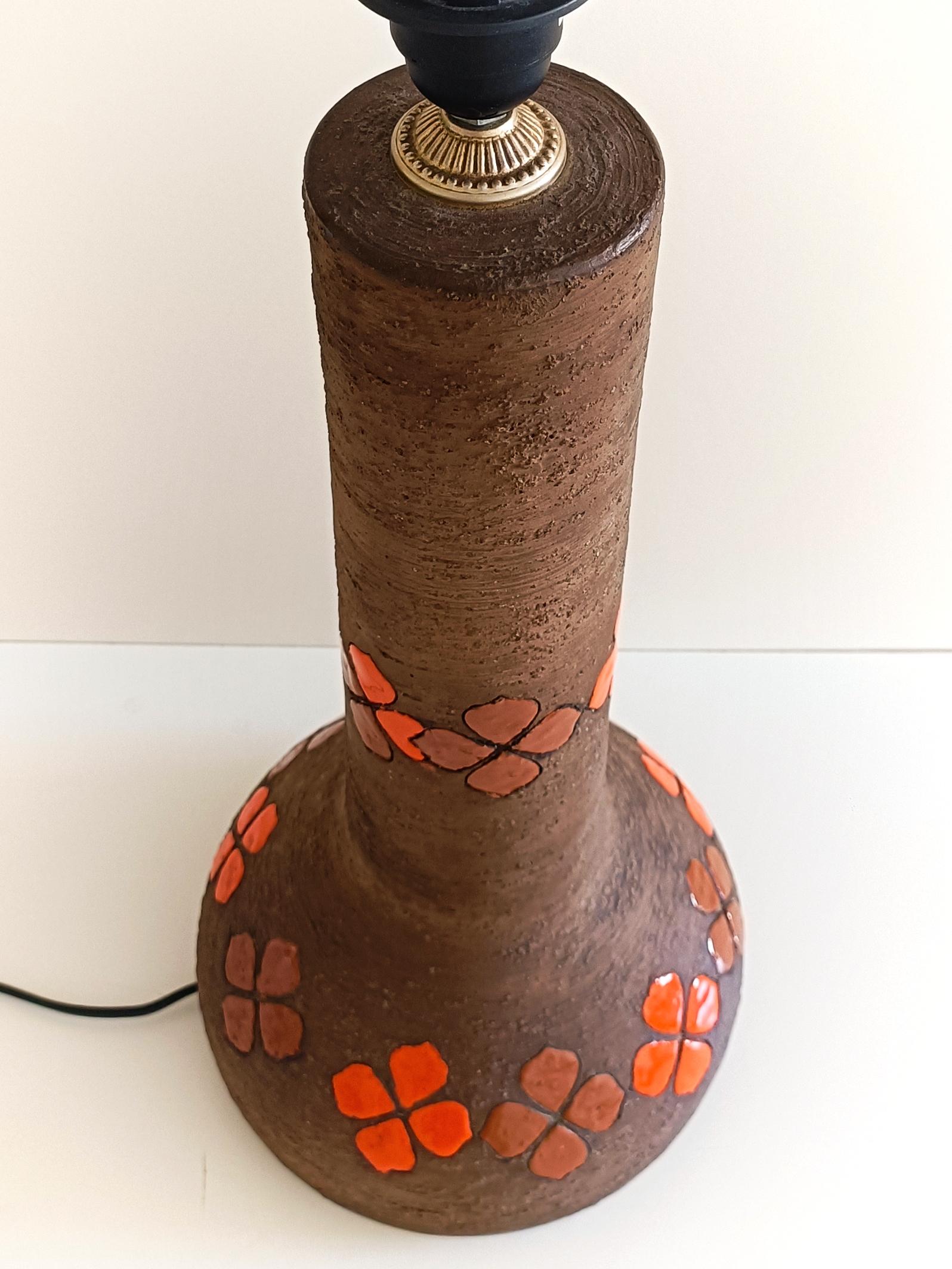 Lampada da tavolo brutalista Quadrifoglio Decor di Bitossi by Aldo Londi, Italia anni '60 3