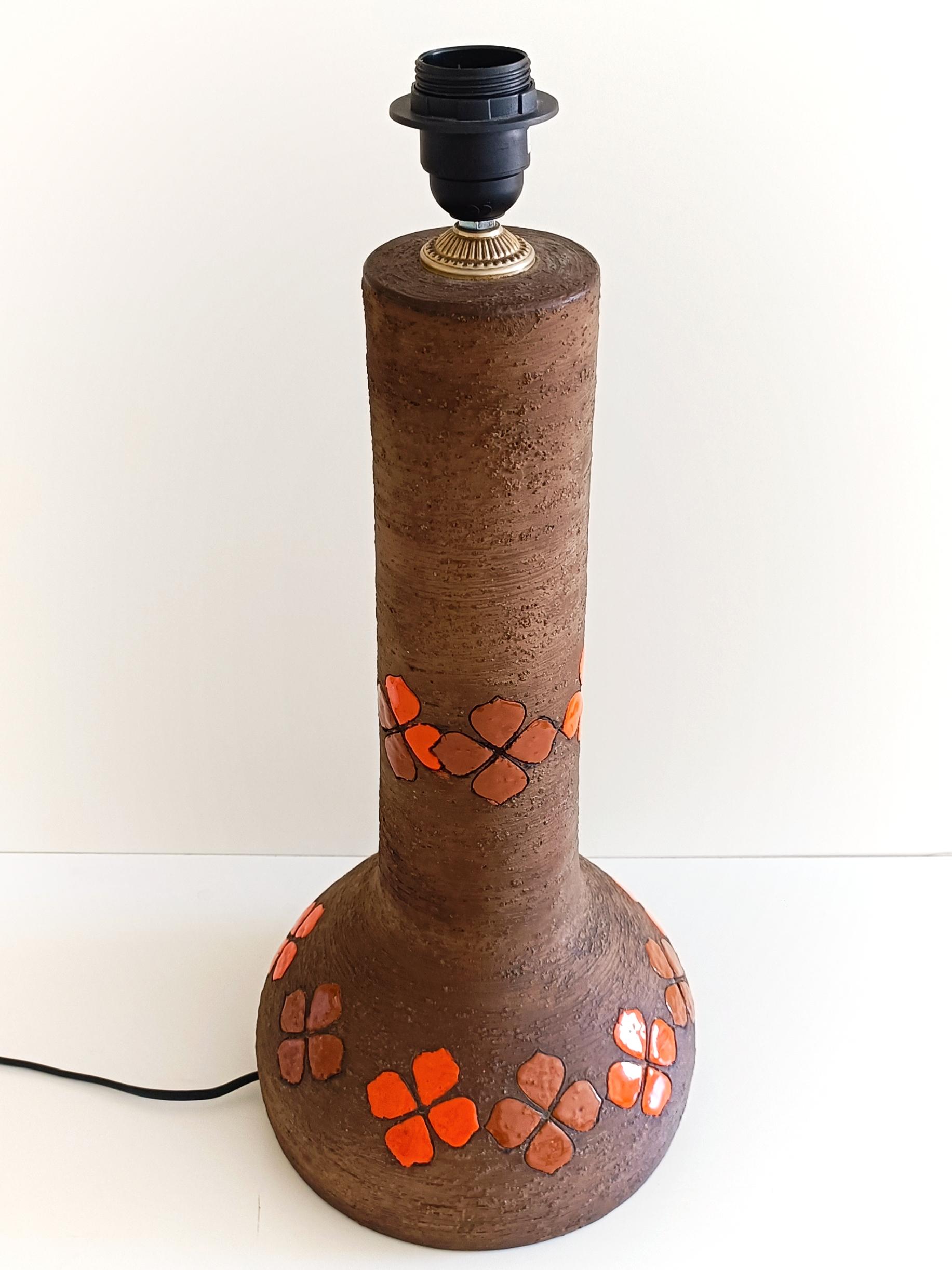 Lampada da tavolo brutalista Quadrifoglio Decor di Bitossi by Aldo Londi, Italia anni '60 4