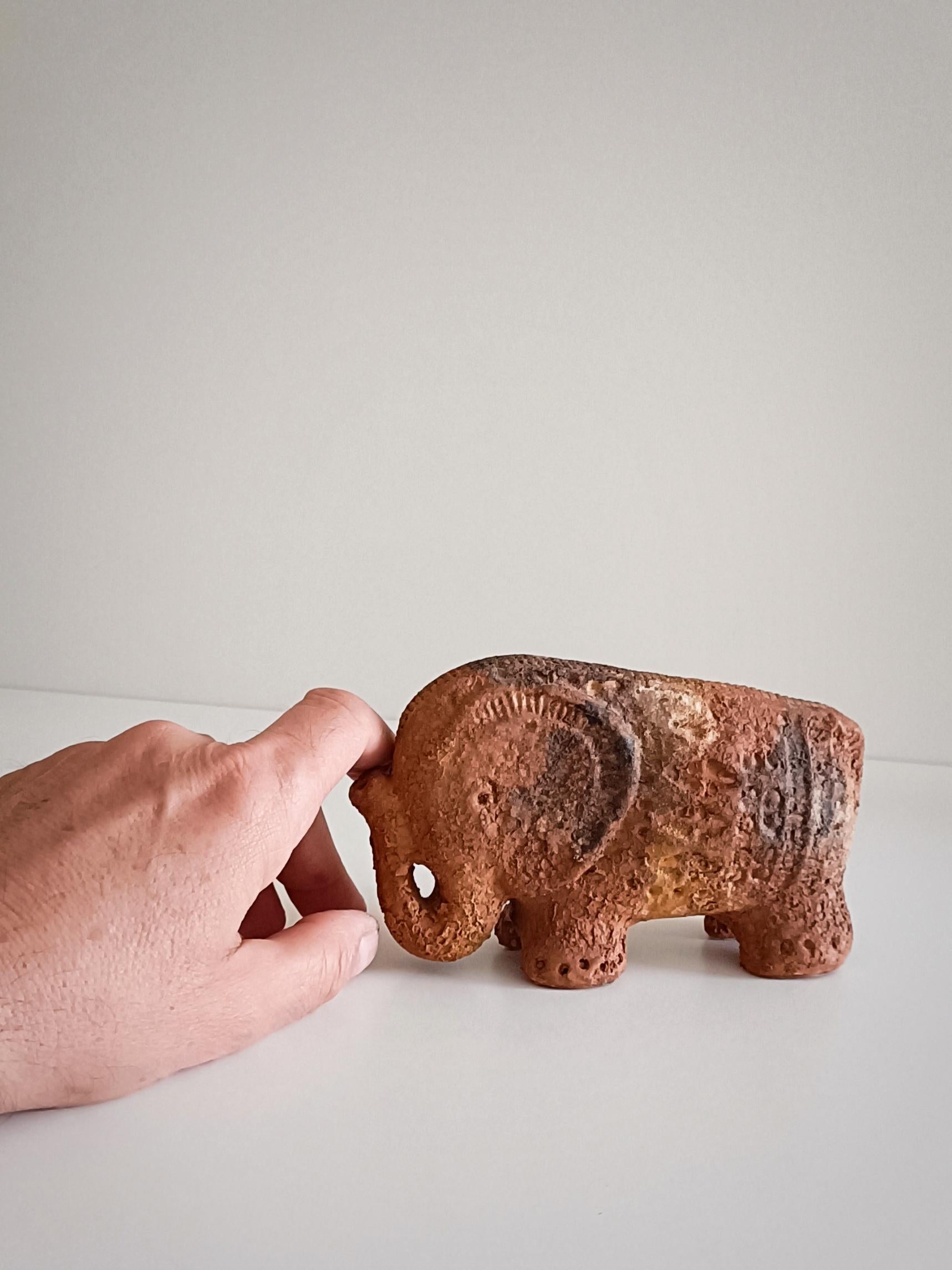 Bitossi by Aldo Londi Ceramic Elephant Sculpture Decor Scavo, Italy, 1960s 4