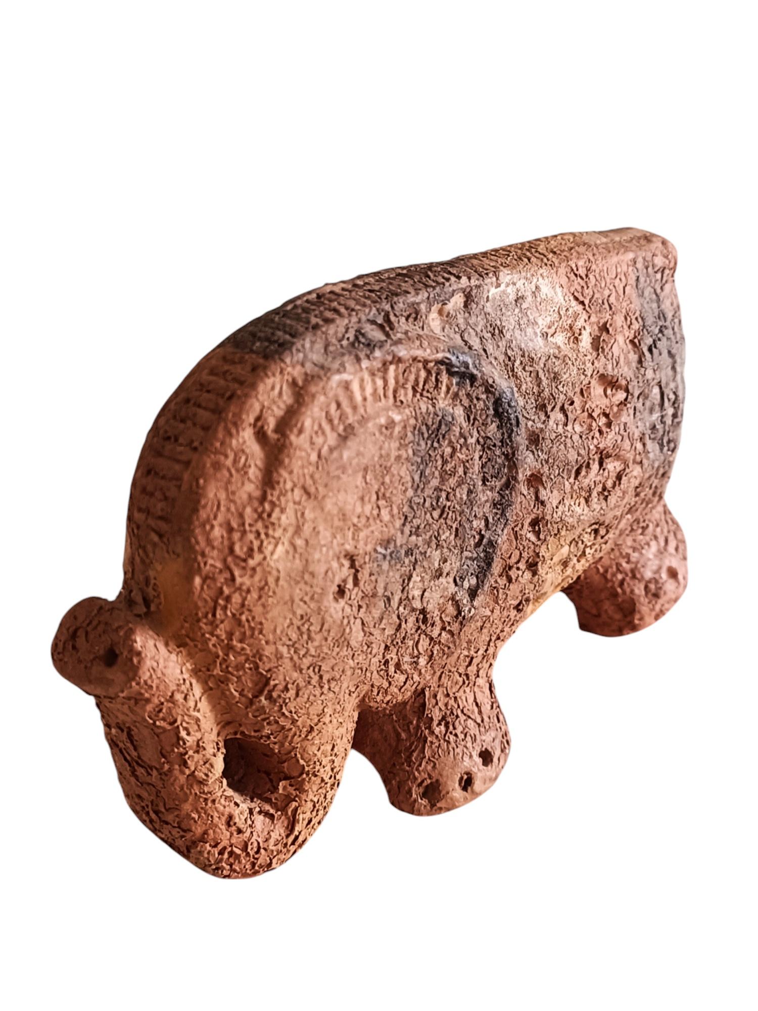 Mid-Century Modern Bitossi by Aldo Londi Ceramic Elephant Sculpture Decor Scavo, Italy, 1960s
