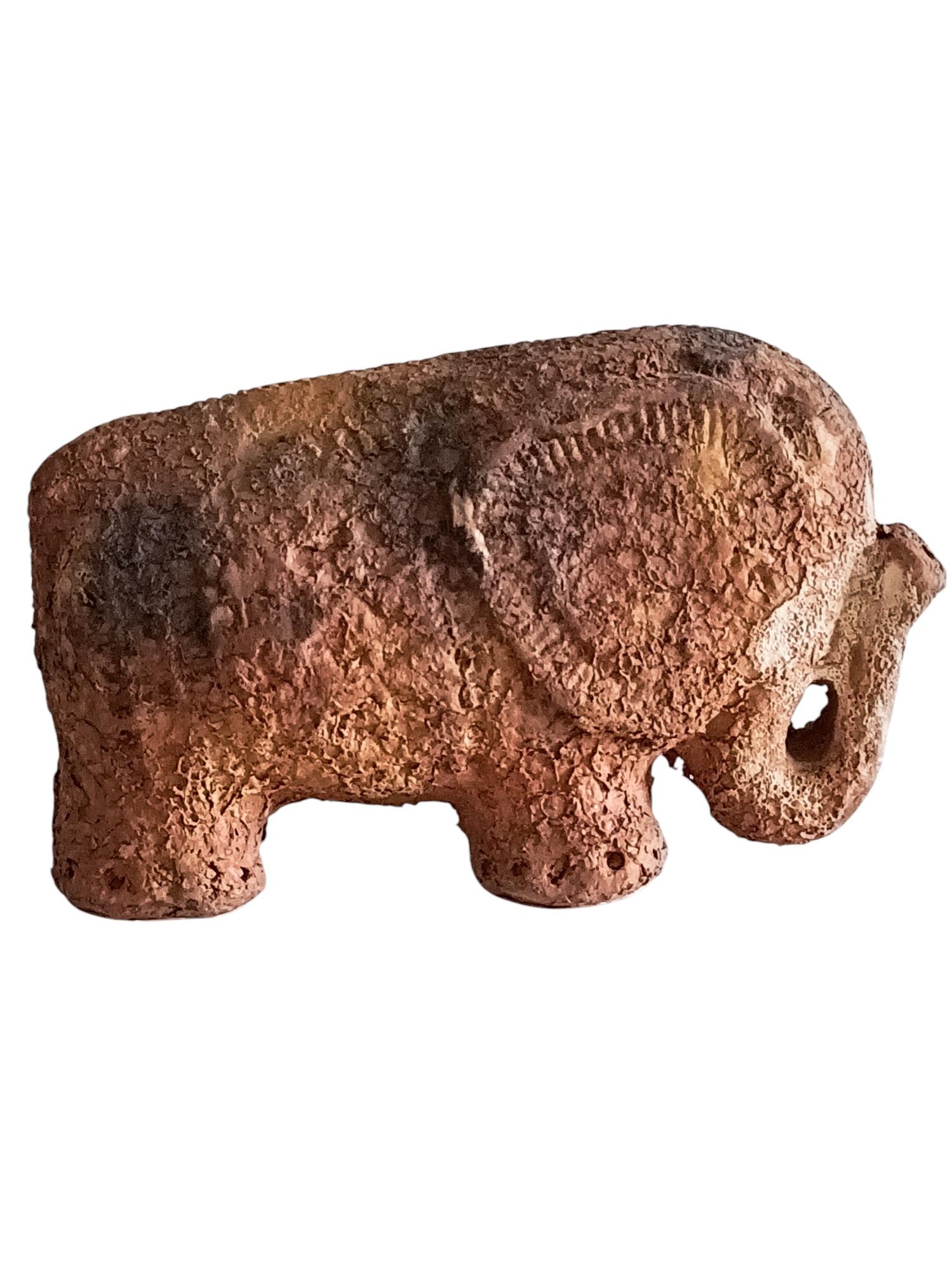 Italian Bitossi by Aldo Londi Ceramic Elephant Sculpture Decor Scavo, Italy, 1960s