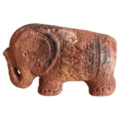Bitossi by Aldo Londi Ceramic Elephant Sculpture Decor Scavo, Italy, 1960s
