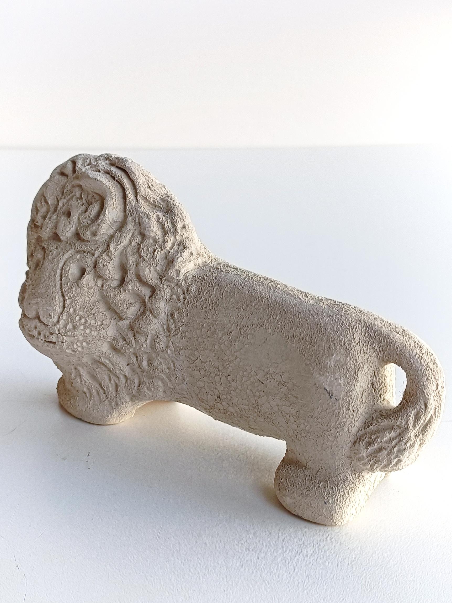 Mid-Century Modern Bitossi by Aldo Londi Vintage Mid Century Ceramic Lion Sculpture, Italy, 1960s