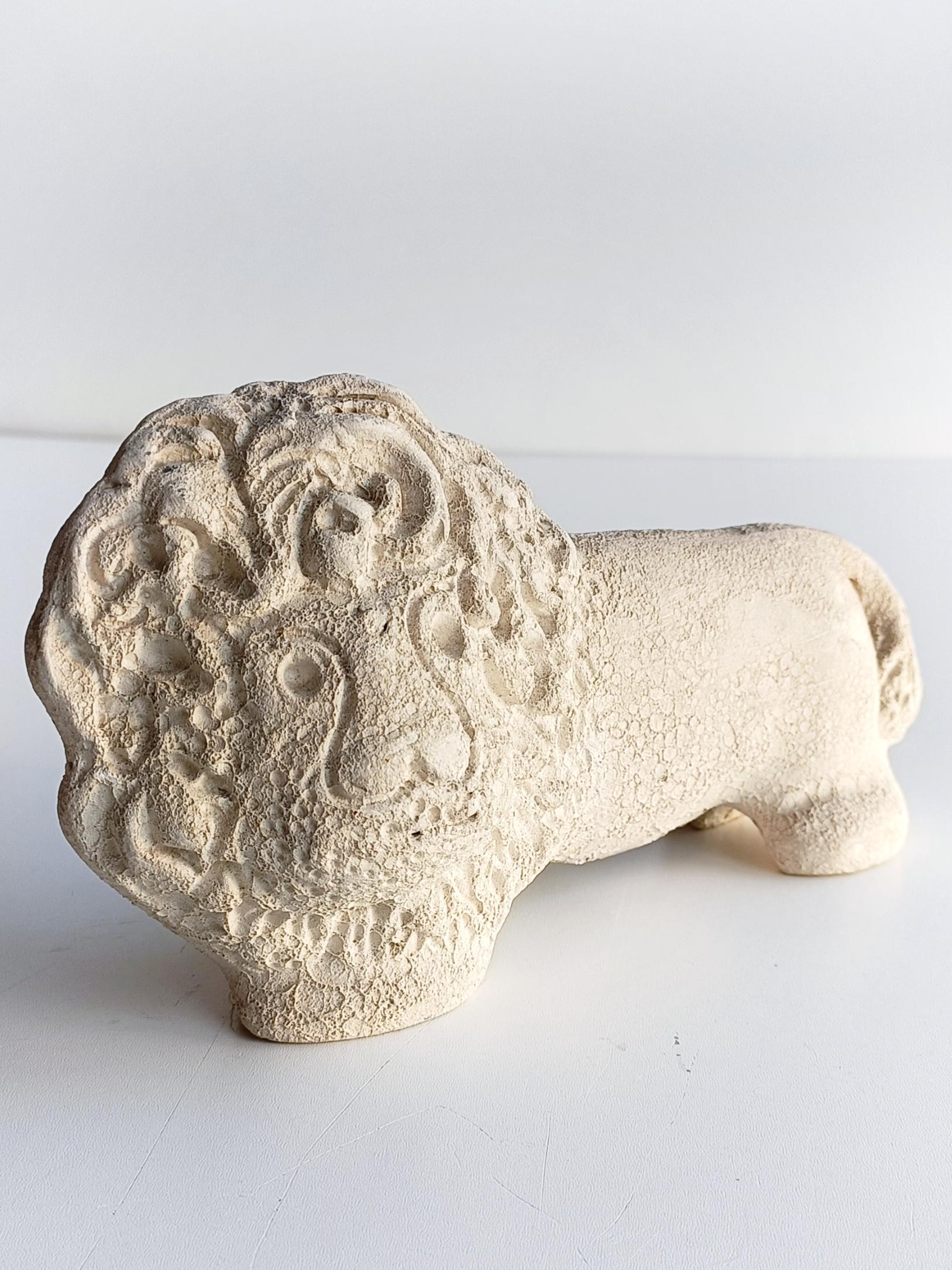 Mid-20th Century Bitossi by Aldo Londi Vintage Mid Century Ceramic Lion Sculpture, Italy, 1960s For Sale