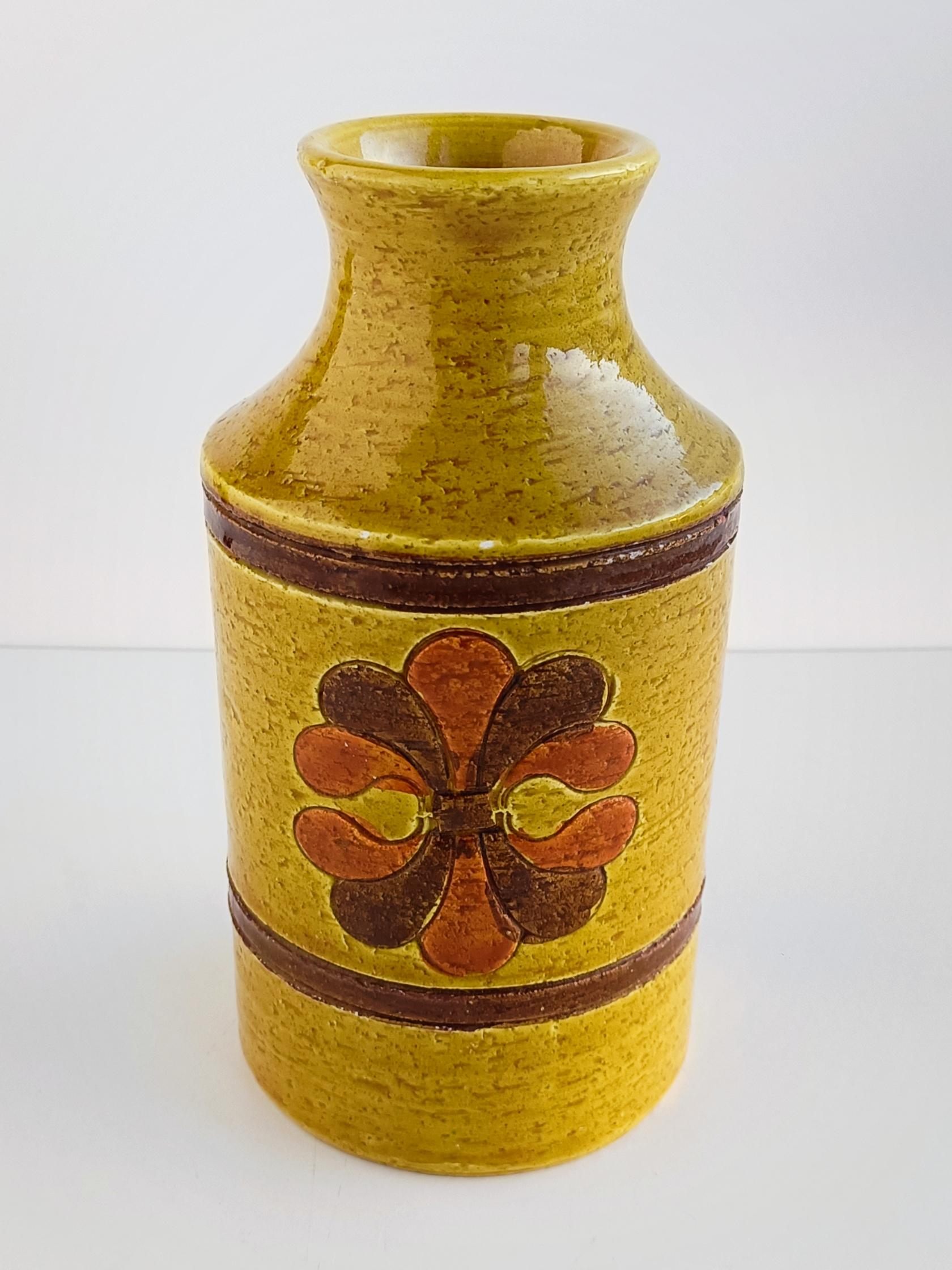 Italienische Vintage-Keramikvase Bitossi von Aldo Londi, Mid-Century Modern, 1960er Jahre (Moderne der Mitte des Jahrhunderts) im Angebot