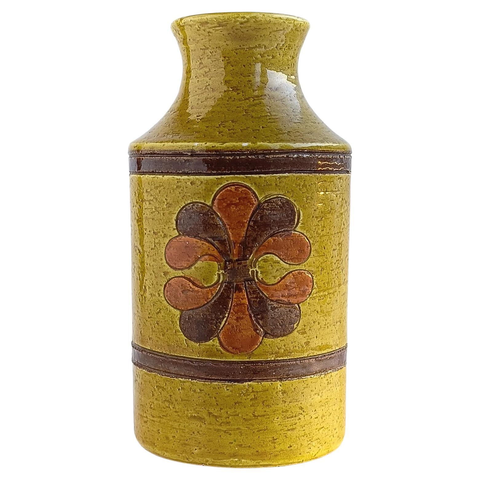 Vintage Italian Bitossi by Aldo Londi Mid Century Modern Ceramic Vase, 1960s