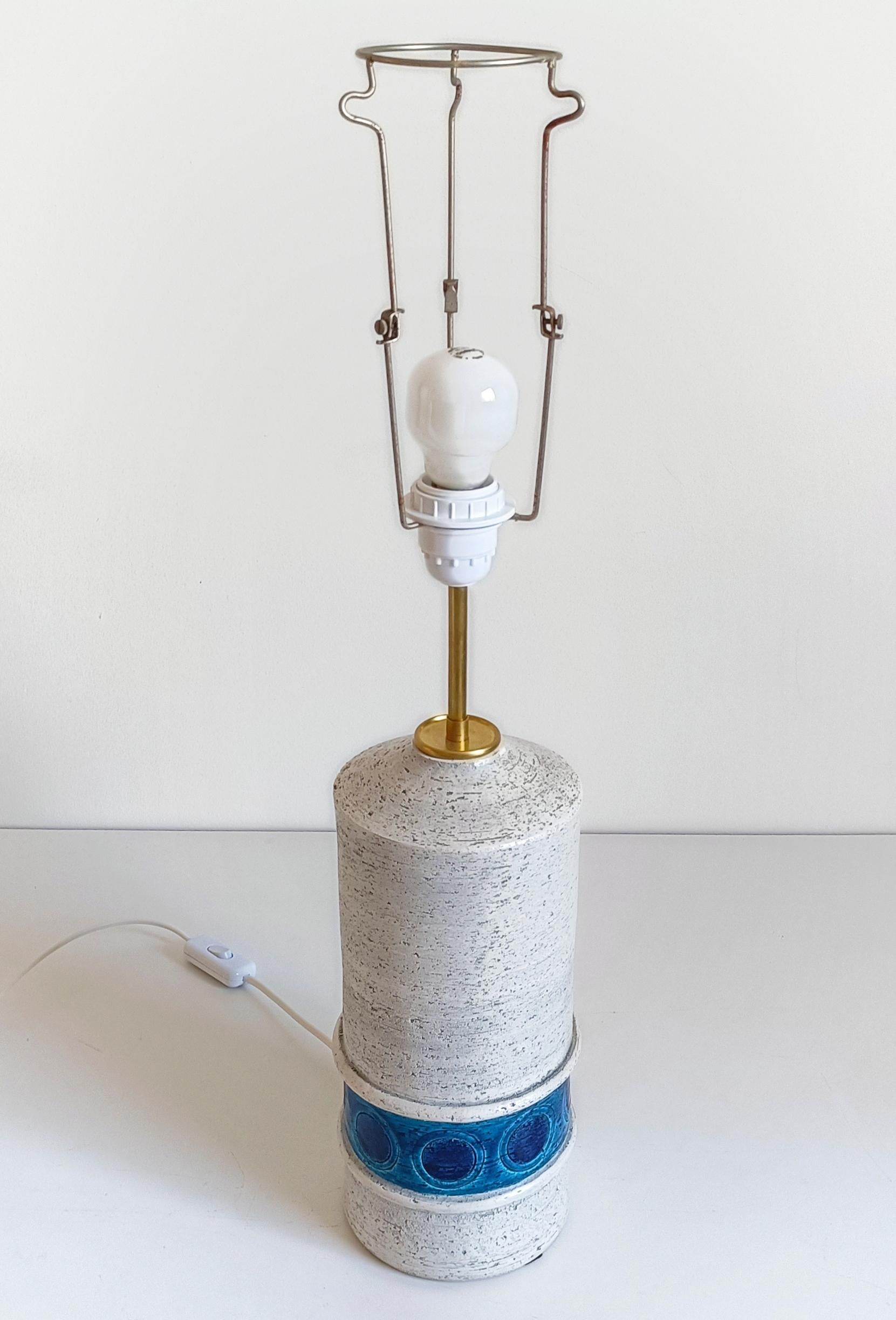 Bitossi by Aldo Londi for Bergboms Ceramic and Wicker Table Lamp, Italy 1960s 11