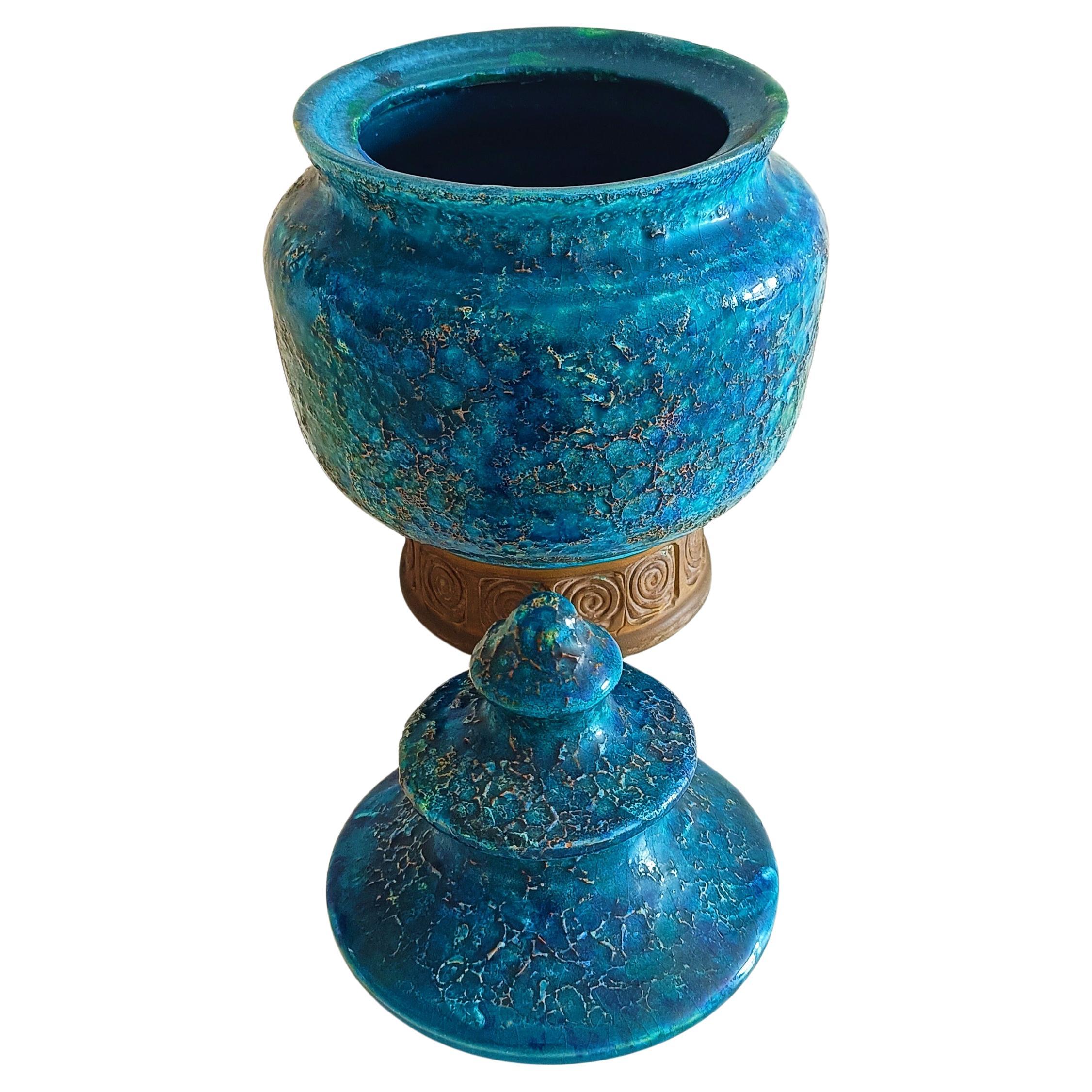 20th Century Bitossi by Aldo Londi for Rosenthal Netter Pagoda Shaped Lidded Jar, Italy 1960s