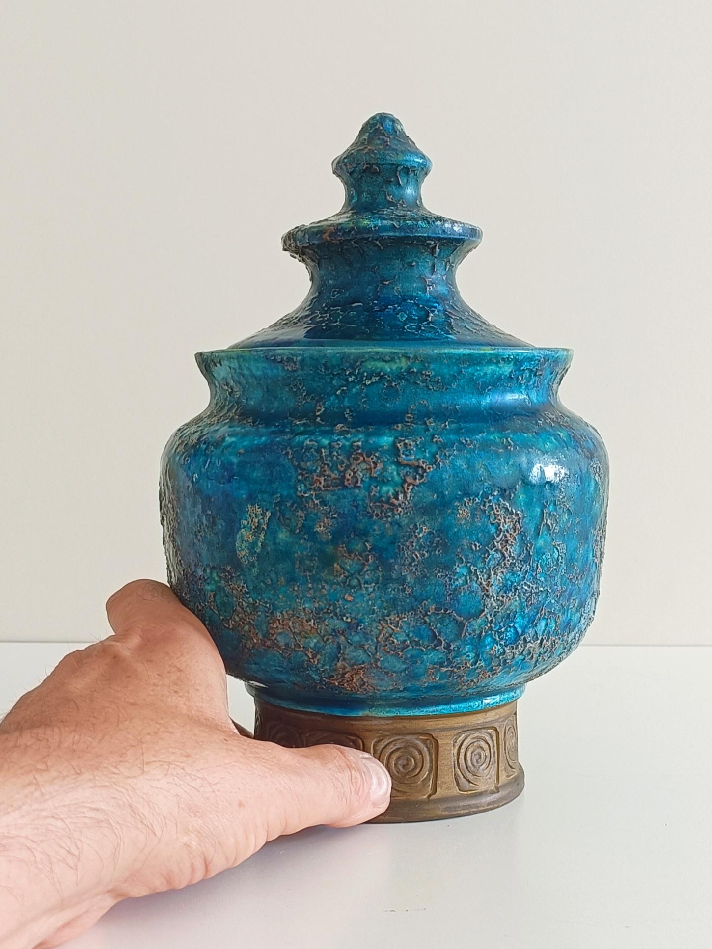 Bitossi by Aldo Londi for Rosenthal Netter Pagoda Shaped Lidded Jar, Italy 1960s 1