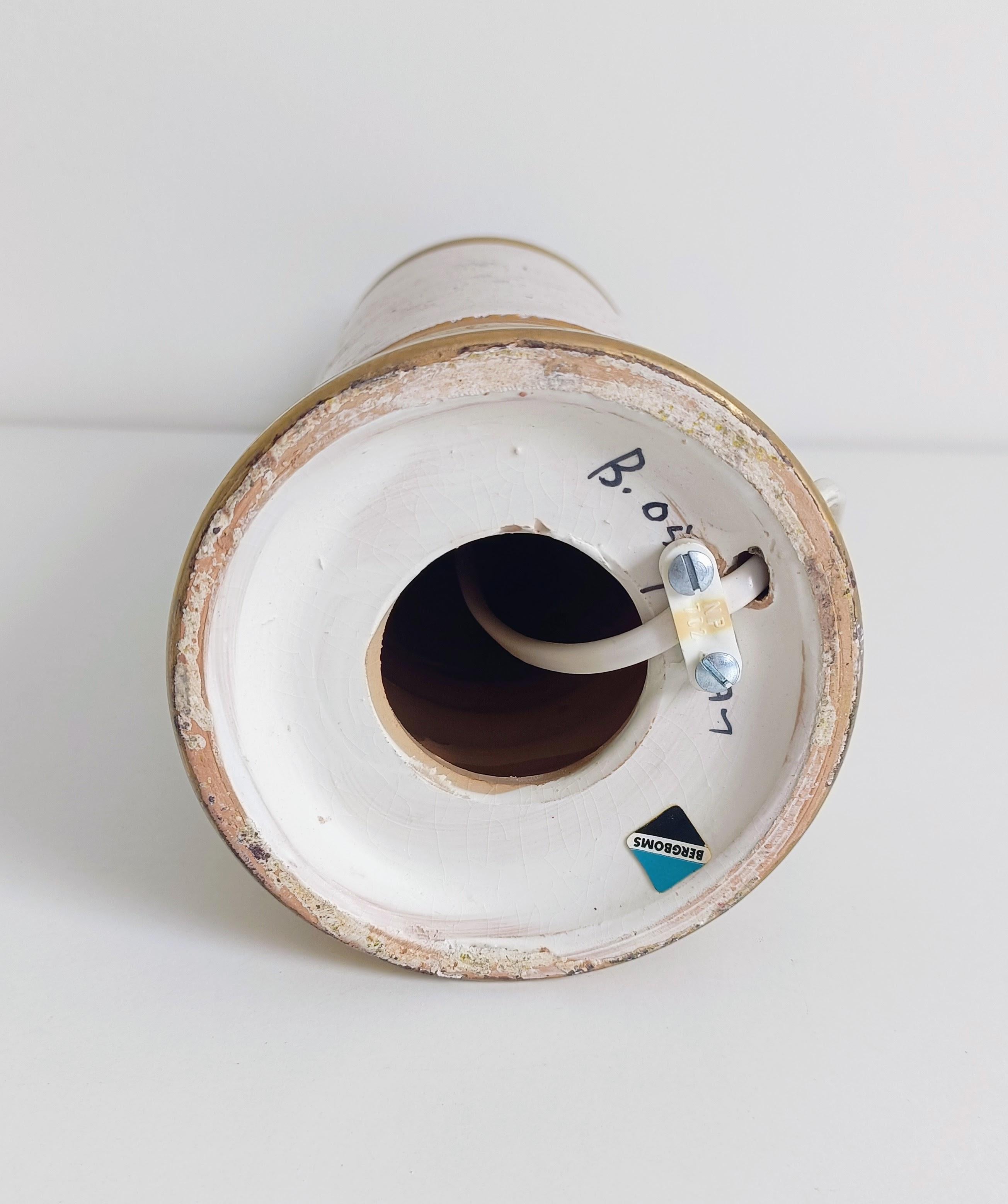 Lampe de table en céramique or/crème signée Aldo Londi, Italie, années 1970 en vente 4