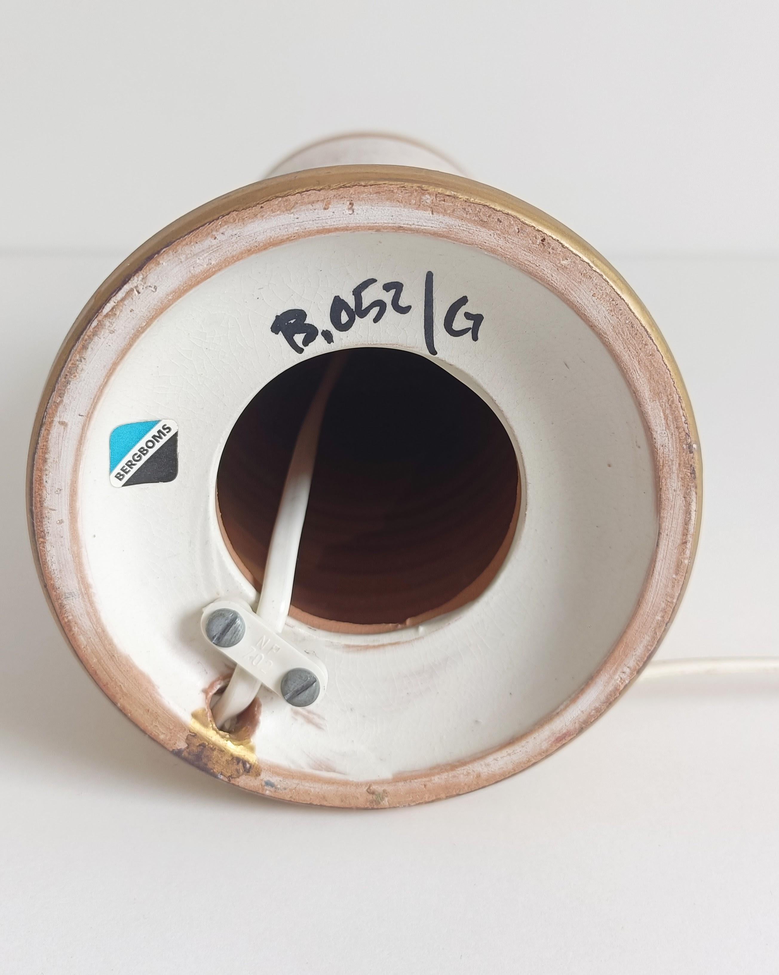 Bitossi by Aldo Londi Gold/ Cream Ceramic Table Lamp, Signed, Italy, 1970s For Sale 10