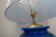Paire de grandes lampes bleues Rimini Bitossi d'Aldo Londi