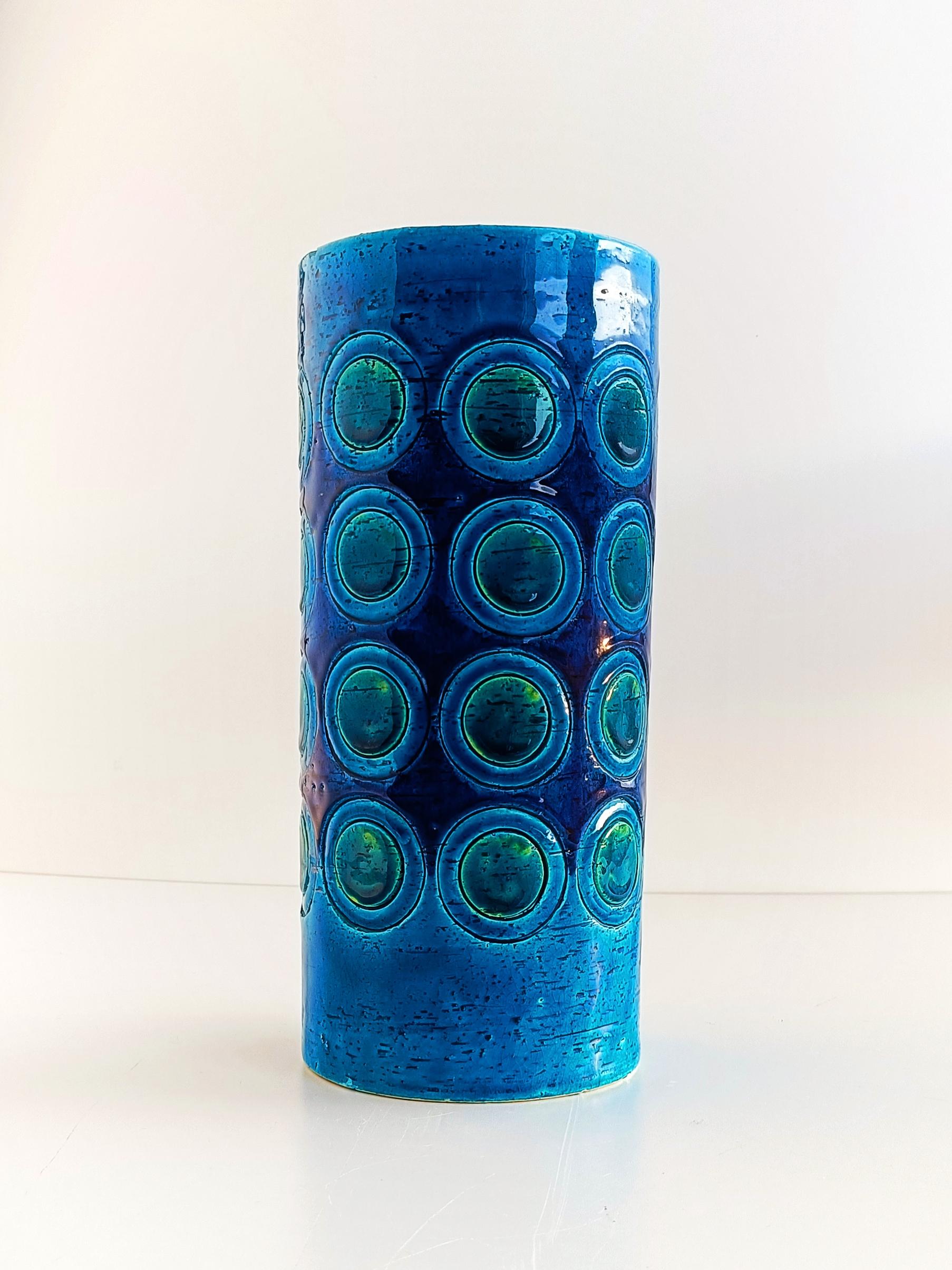 Bitossi by Aldo Londi Ikano Decor Rimini Blu Ceramic Vase, Italy, 1960s 3
