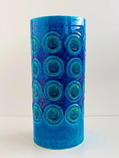 Bitossi by Aldo Londi Ikano Decor Rimini Blu Ceramic Vase, Italy, 1960s