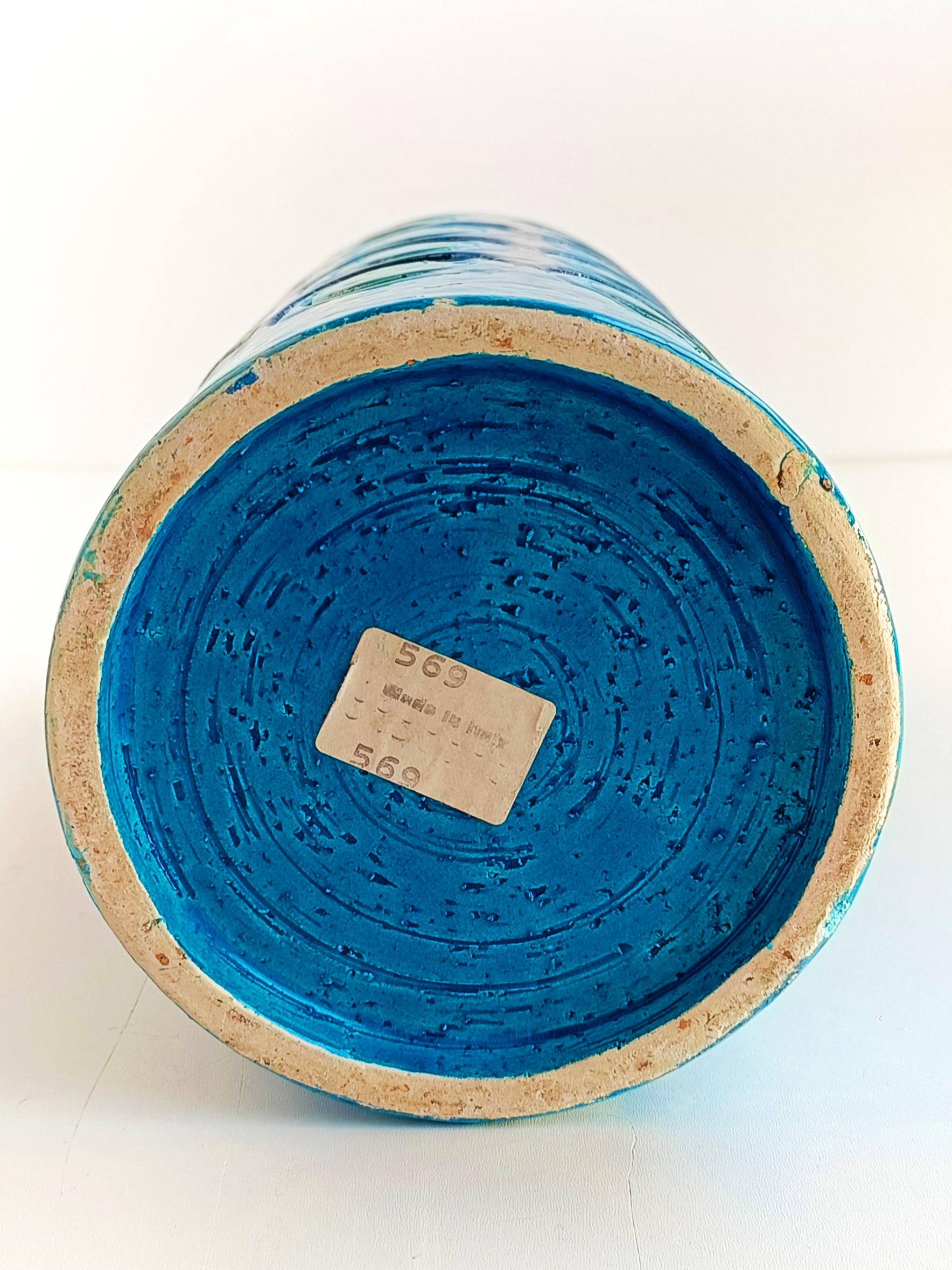 Bitossi by Aldo Londi Ikano Decor Rimini Blu Ceramic Vase, Italy, 1960s 1