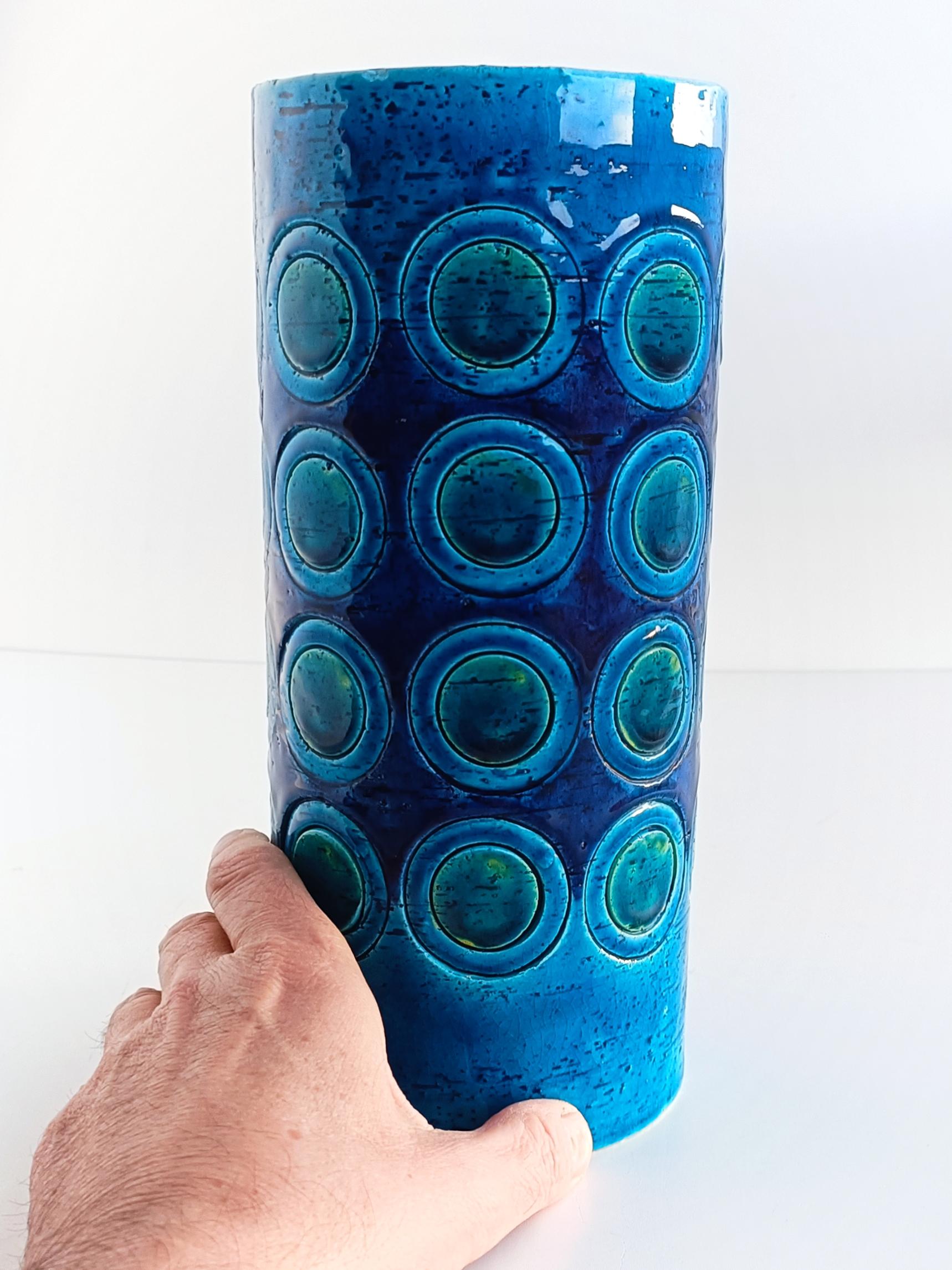 Bitossi by Aldo Londi Ikano Decor Rimini Blu Ceramic Vase, Italy, 1960s 2
