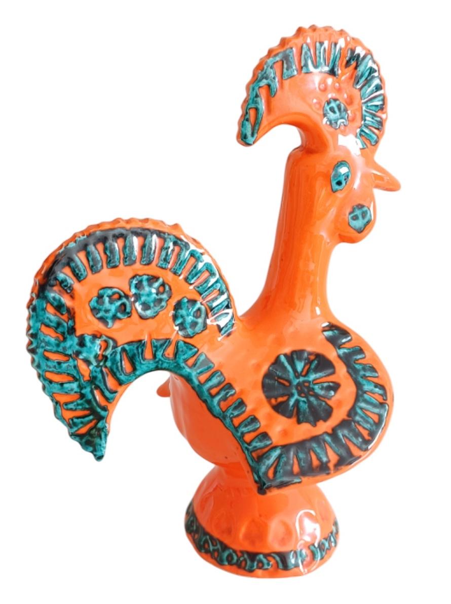 Bitossi by Aldo Londi Italian Vintage Ceramic Rooster, 1960s For Sale 1
