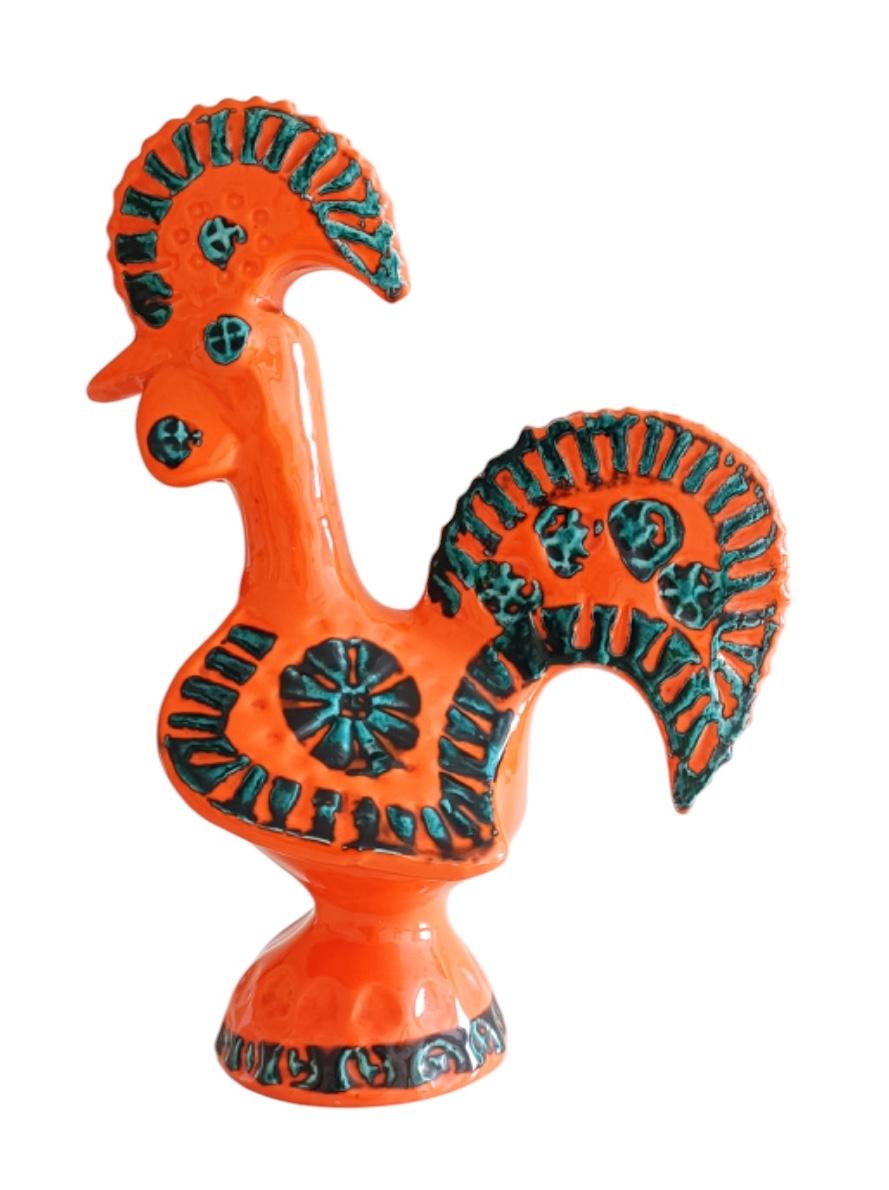 Bitossi by Aldo Londi Italian Vintage Ceramic Rooster, 1960s For Sale 2