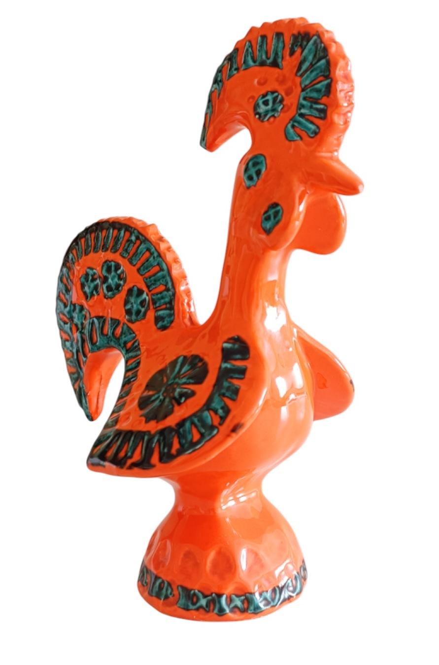 Glazed Bitossi by Aldo Londi Italian Vintage Ceramic Rooster, 1960s For Sale