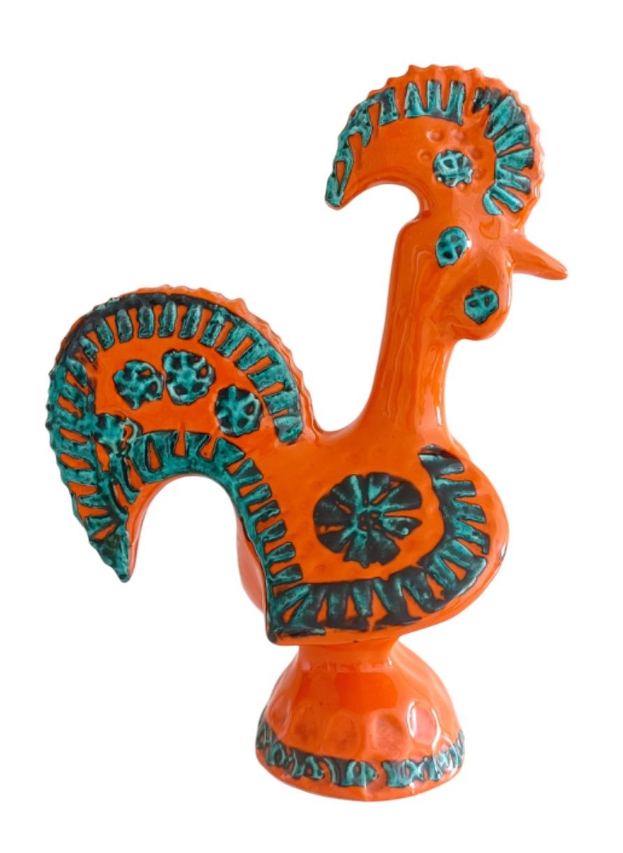 Mid-20th Century Bitossi by Aldo Londi Italian Vintage Ceramic Rooster, 1960s For Sale