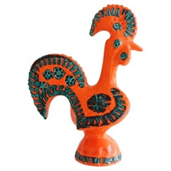 Bitossi by Aldo Londi Italian Vintage Ceramic Rooster, 1960s
