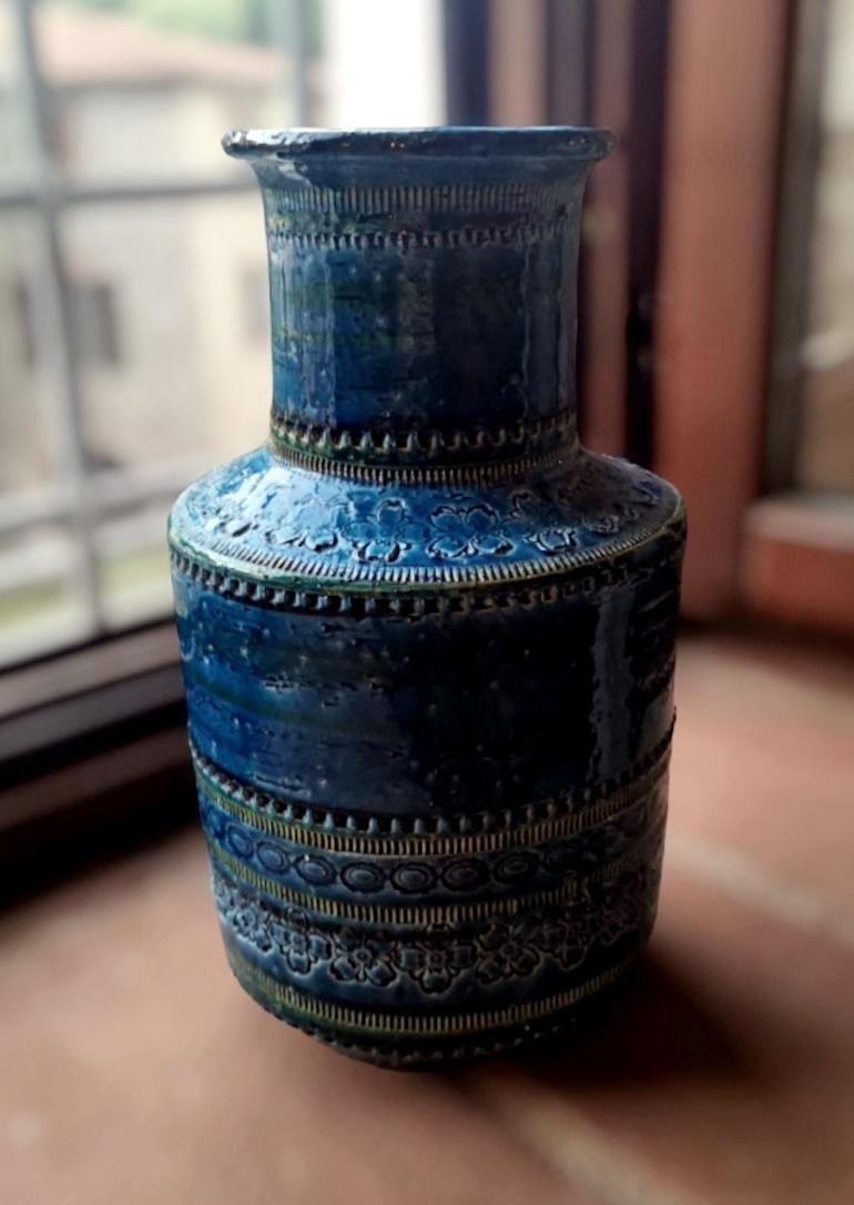 Bitossi by Aldo Londi, Italienische Vintage-Vase aus glasierter Keramik im Angebot 8