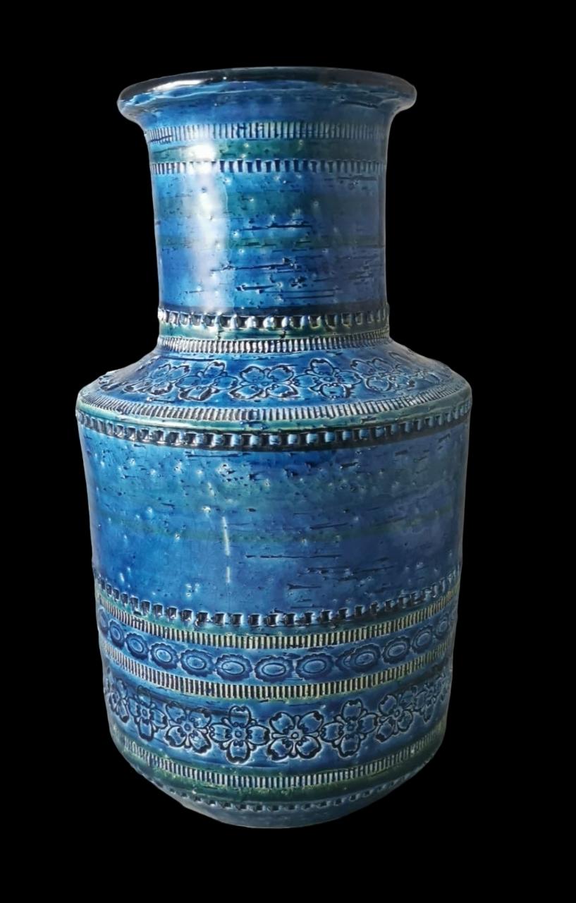 Mid-Century Modern Bitossi By Aldo Londi Italian Vintage Glazed Ceramic Vase For Sale